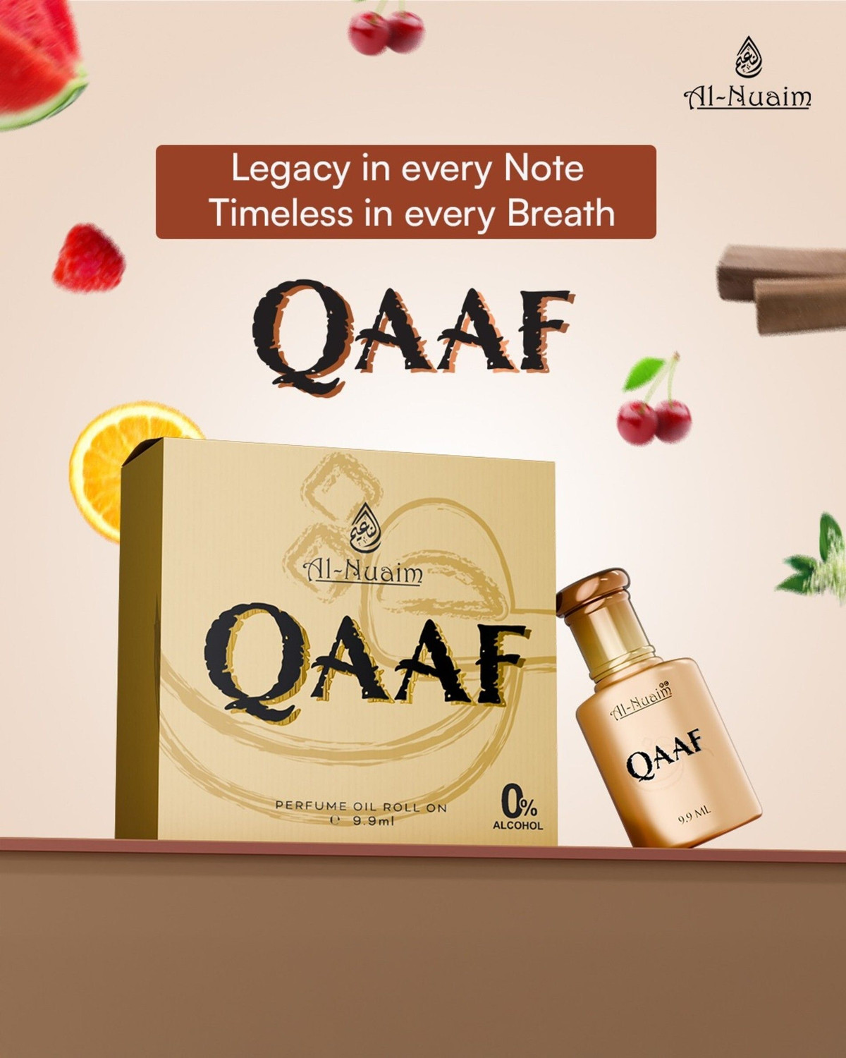 Image of Al-Nuaim Qaaf Alcohol Free Unisex Attar - Pack of 4 (9.9ml) Floral Attar