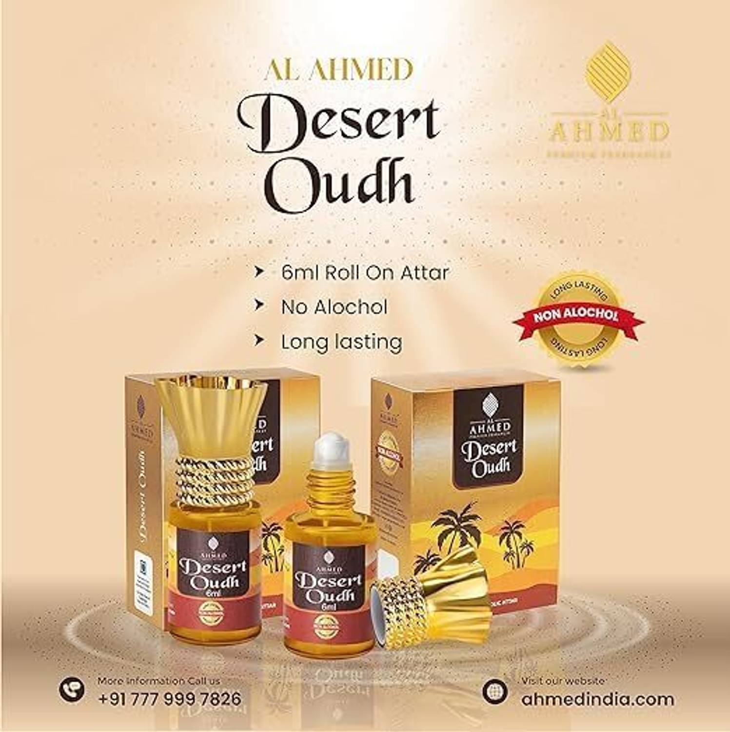 Al Ahmed Premium Desert Oudh Attar 6ml - Image 4