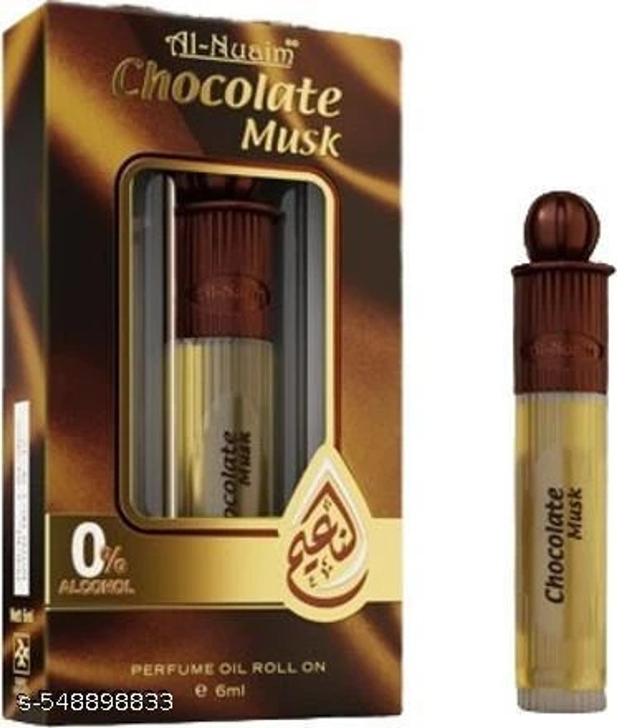 Image of Al Nuaim Chocolate Musk Alcohol Free Attar Roll On - 6ml Floral Attar Floral Attar