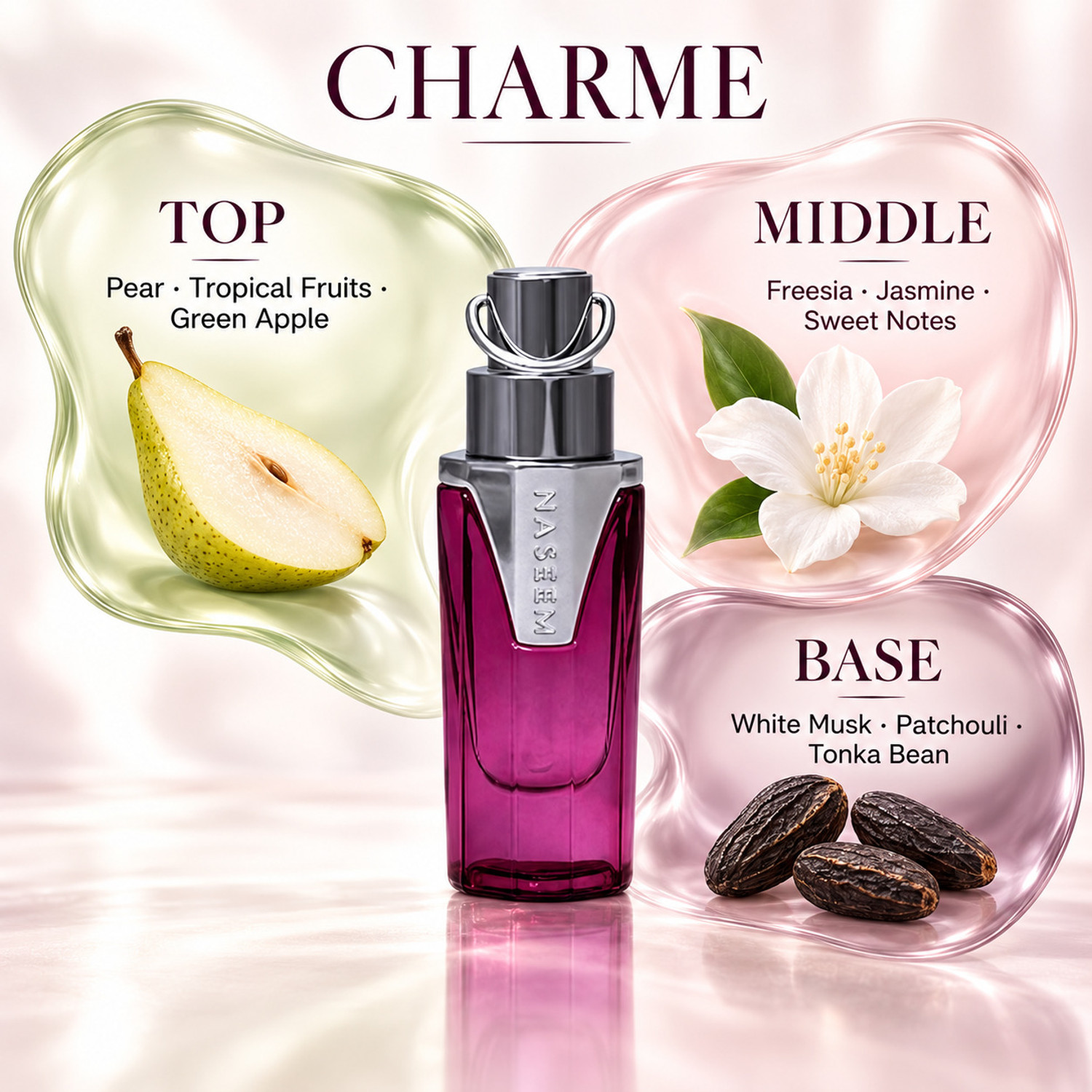 Image of NASEEM Charme Fruity Floral Attar | Alcohol-Free Long Lasting Floral Attar (Fruity)