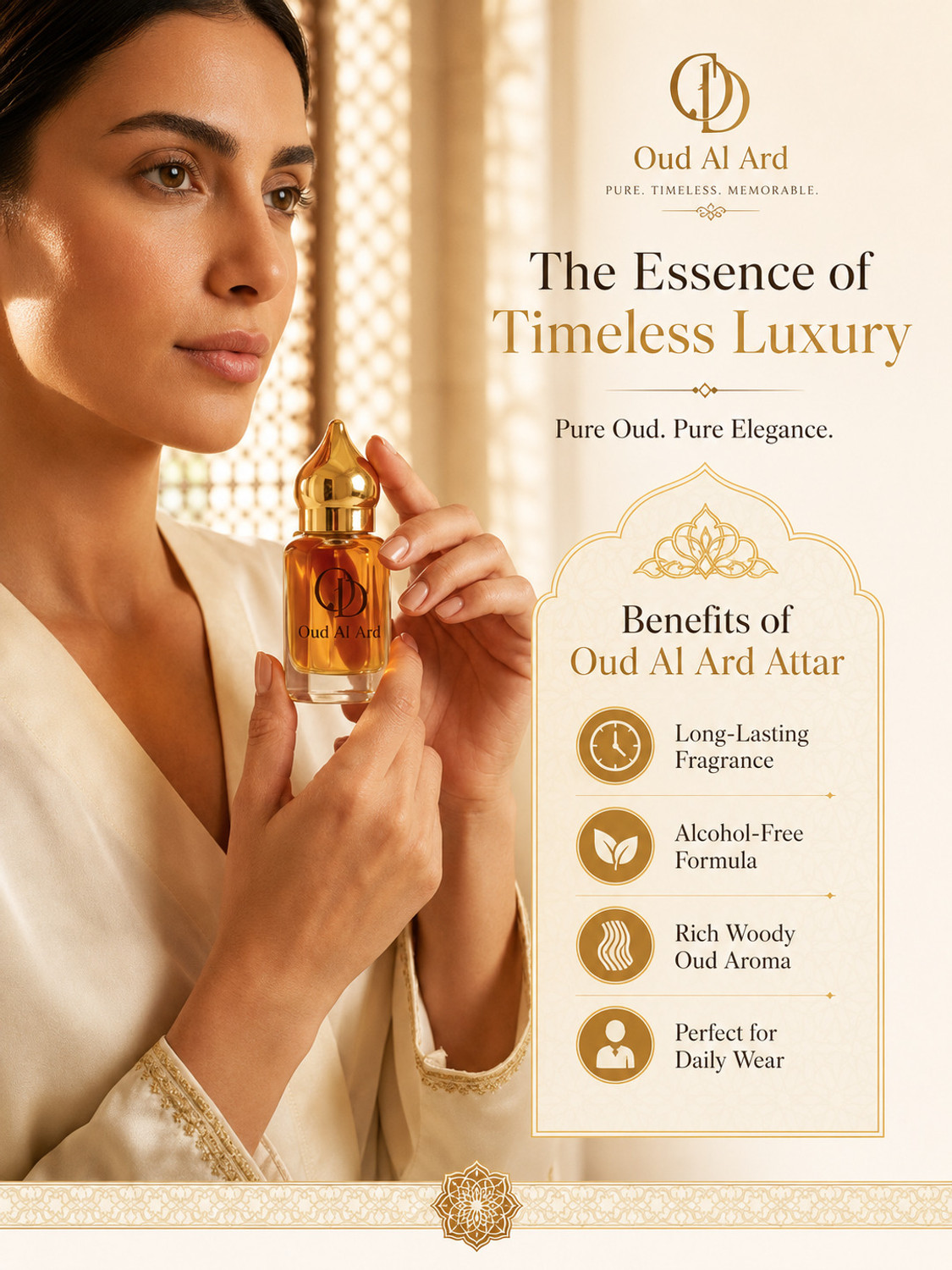 Image of OUDHOOR Oud Al Ard - Regal and Powerful Floral Attar (Dehn el oud, Oud (agarwood), Royal Oudh, Vrindaban Oudh)