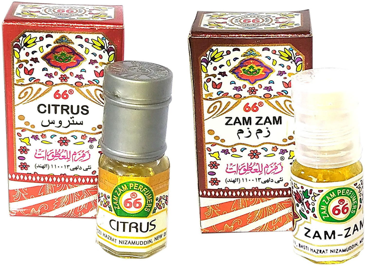 Image of Zam Zam Perfumers Citrus and Zam Zam Long Lasting Attar Floral Attar