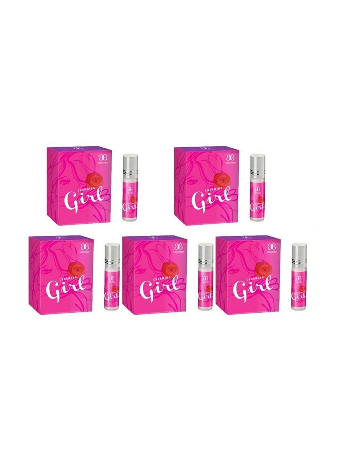 AROCHEM CHARMING GIRL Attar long lasting fragrance No Alcohol Pure Perfume Herbal Attar (Set of 5) (6ml Each) Herbal Attar