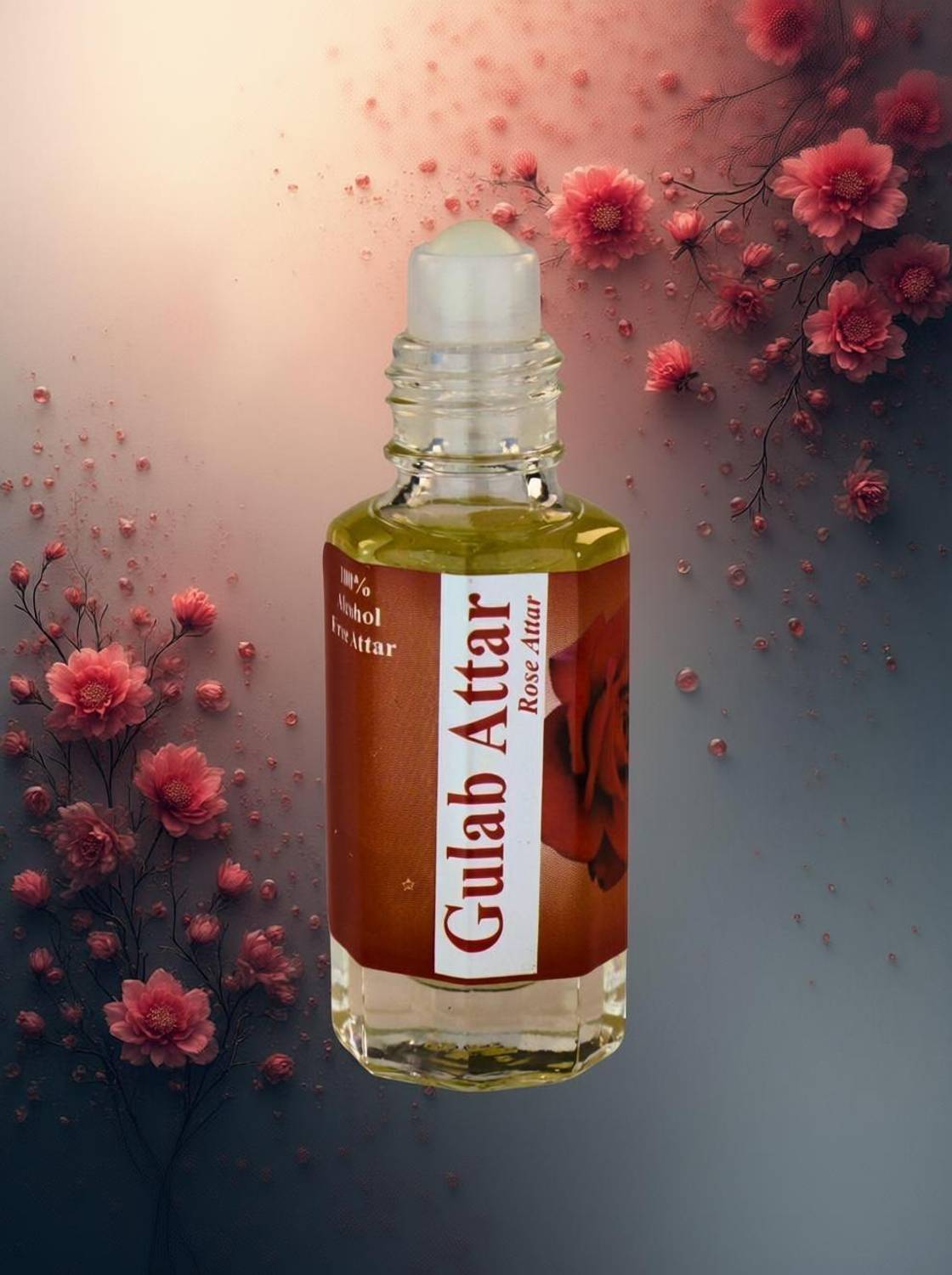 adiic Pure Gulab Attar – 100% Natural Rose Fragrance, Long Lasting, Alcohol-Free Floral Attar