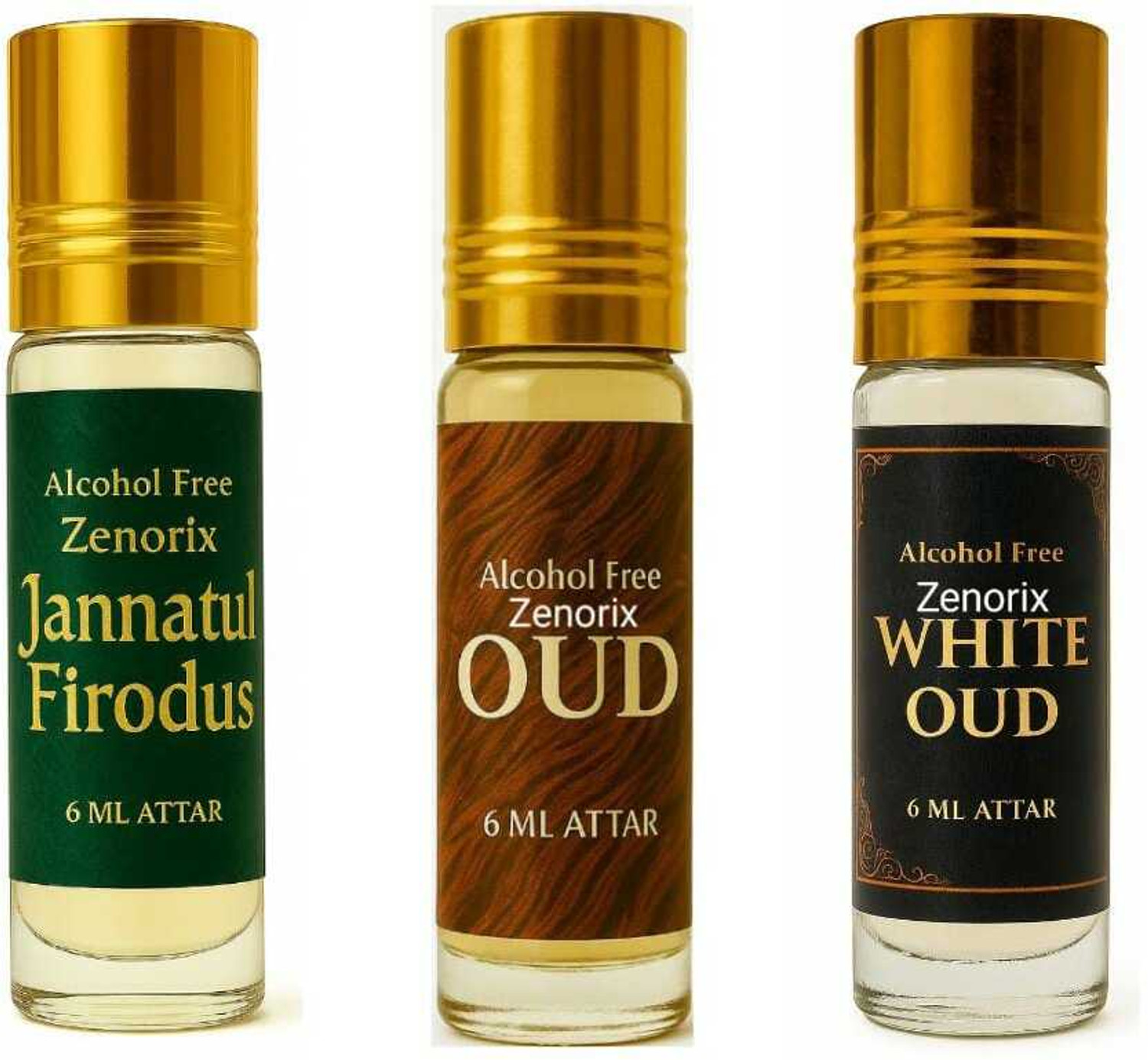 Image of Zenorix Attar Perfume Pack of 3x6ml | Non-Alcoholic Ittar for Men & Women Floral Attar
