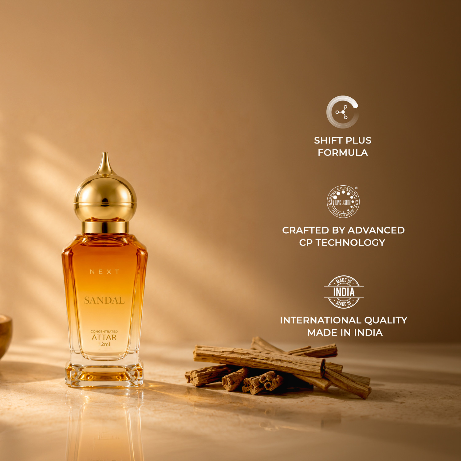 Image of Next Care Sandal Attar Long Lasting | Non Alcohlic Floral Attar