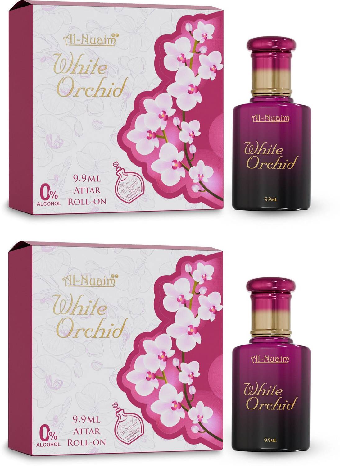 Al-Nuaim White Orchid Attar - Pack of 2 (9.9ml Each) Floral Attar