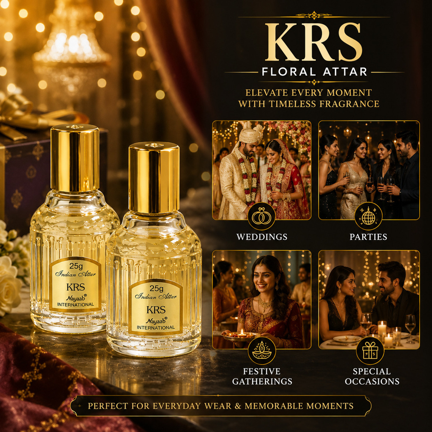 Image of Nayaab International KRS (PACK OF 2) Floral Attar (Floral)