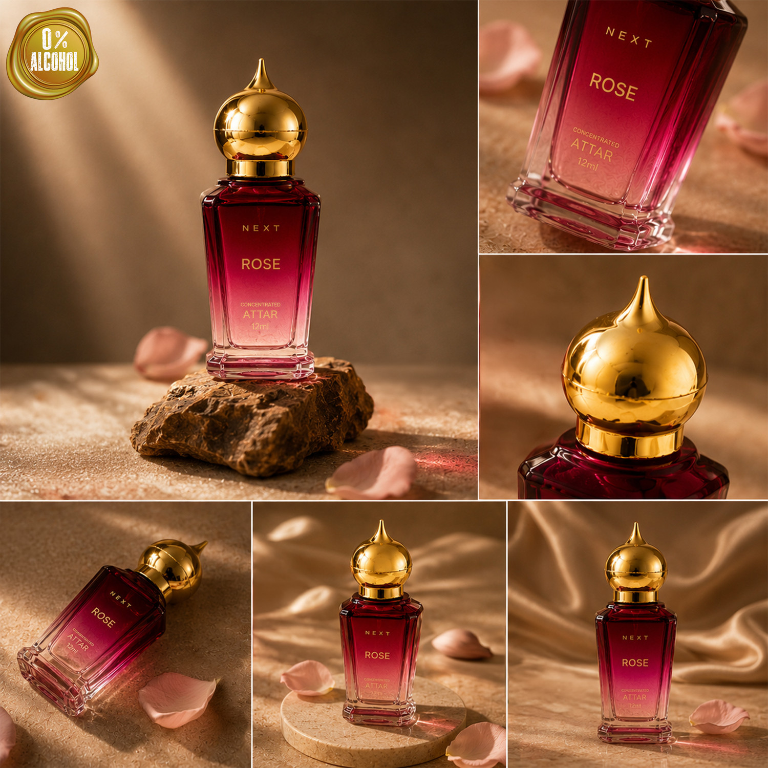 Image of Next Care Rose Oud Attar Non-Alcoholic Roll-On mini pocket perfume Oil For Men&Women Floral Attar