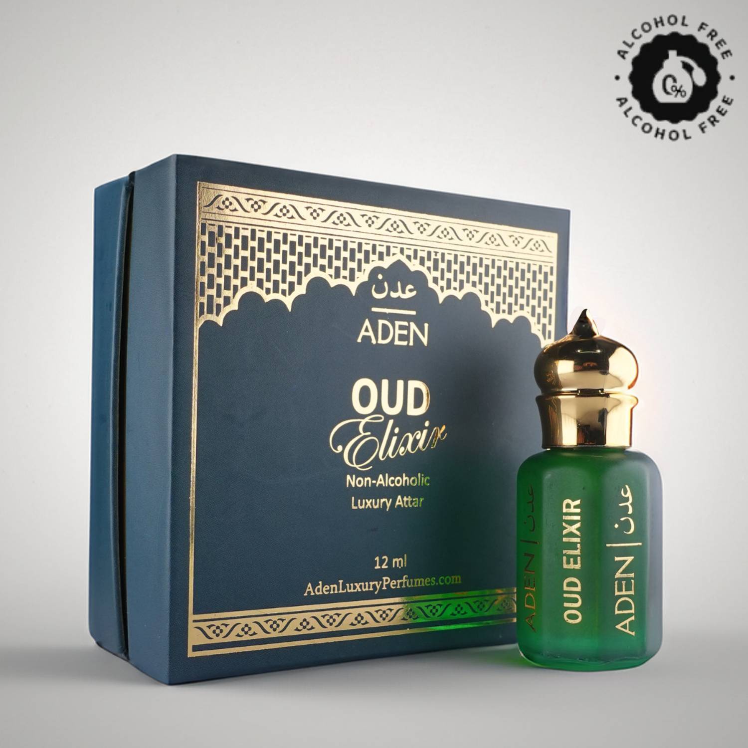 ADEN Oud Elixir Luxury Attar Perfume | Woody Spicy Unisex Fragrance | 12ml Floral Attar