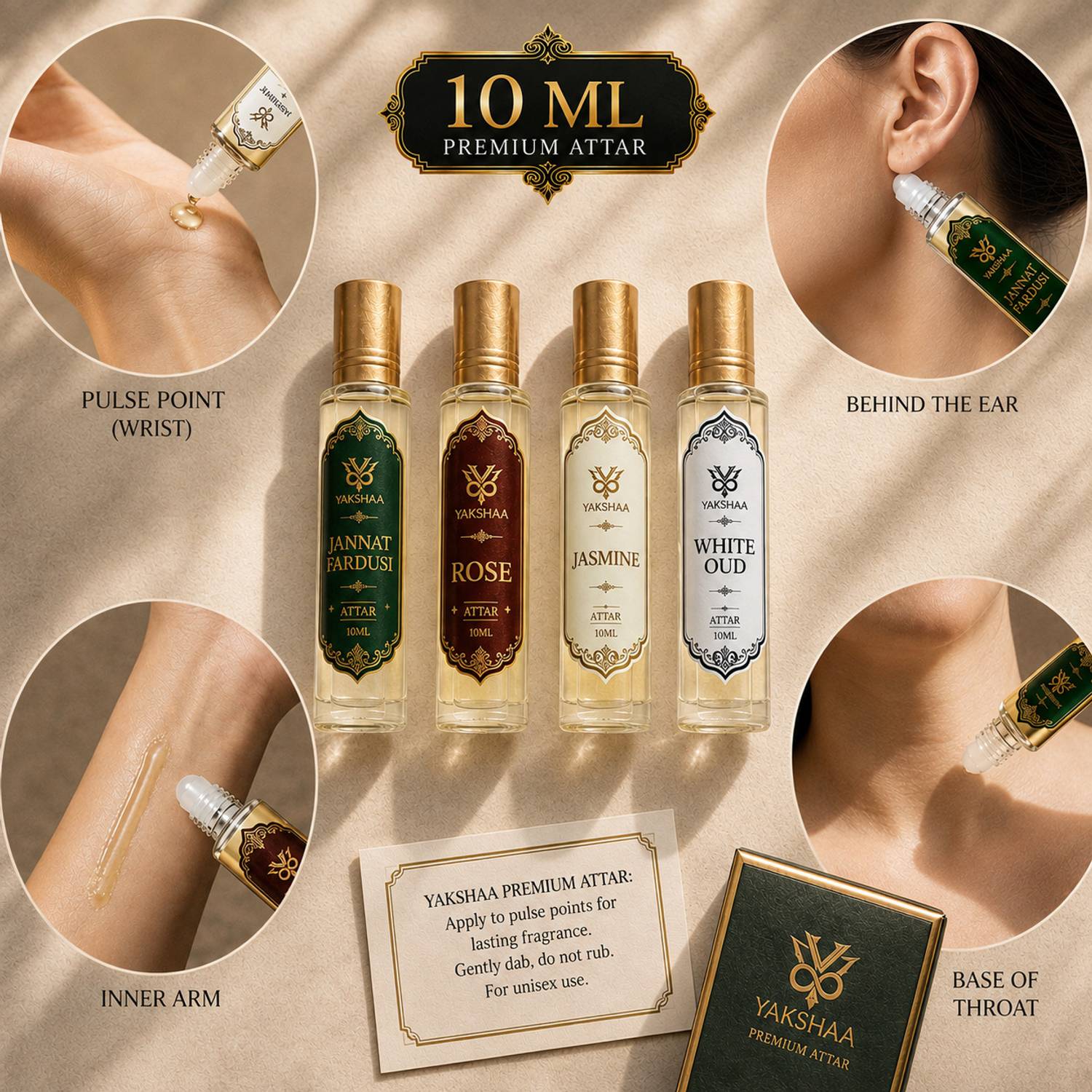 YAKSHAA Premium Attar Combo - 4 Floral Attars - Image 2