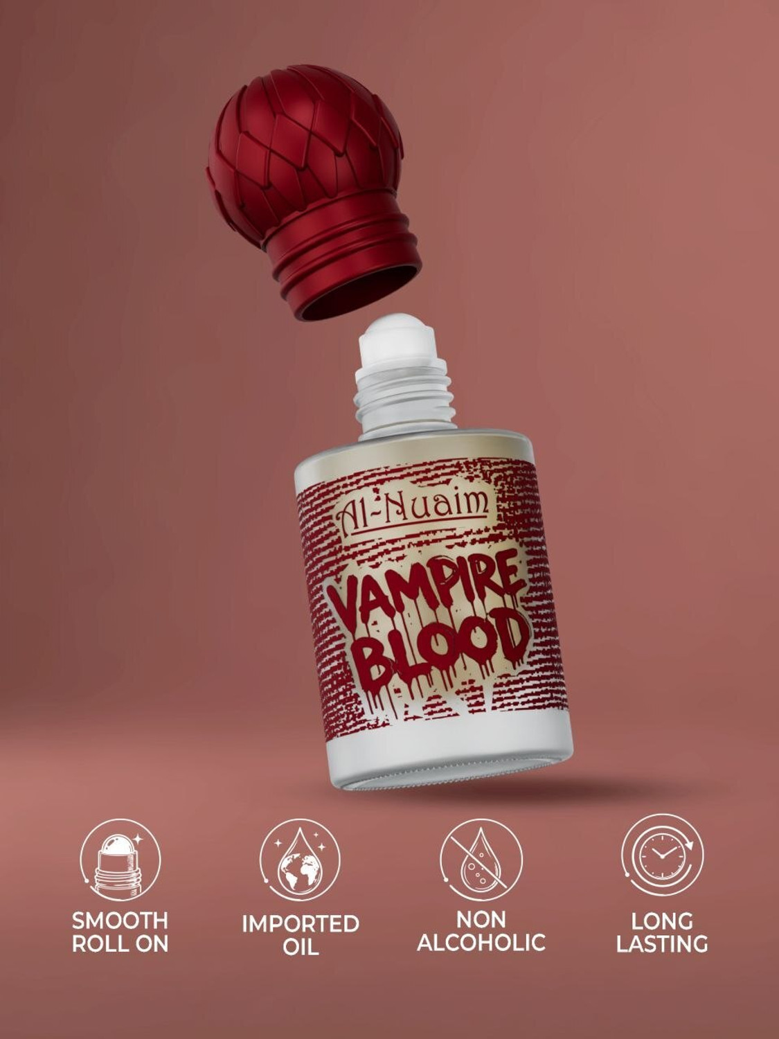 Image of Al-Nuaim Vampire Blood Attar Forbidden Musk Oil Intense Dark Fragrance Long Lasting Wear Floral Attar