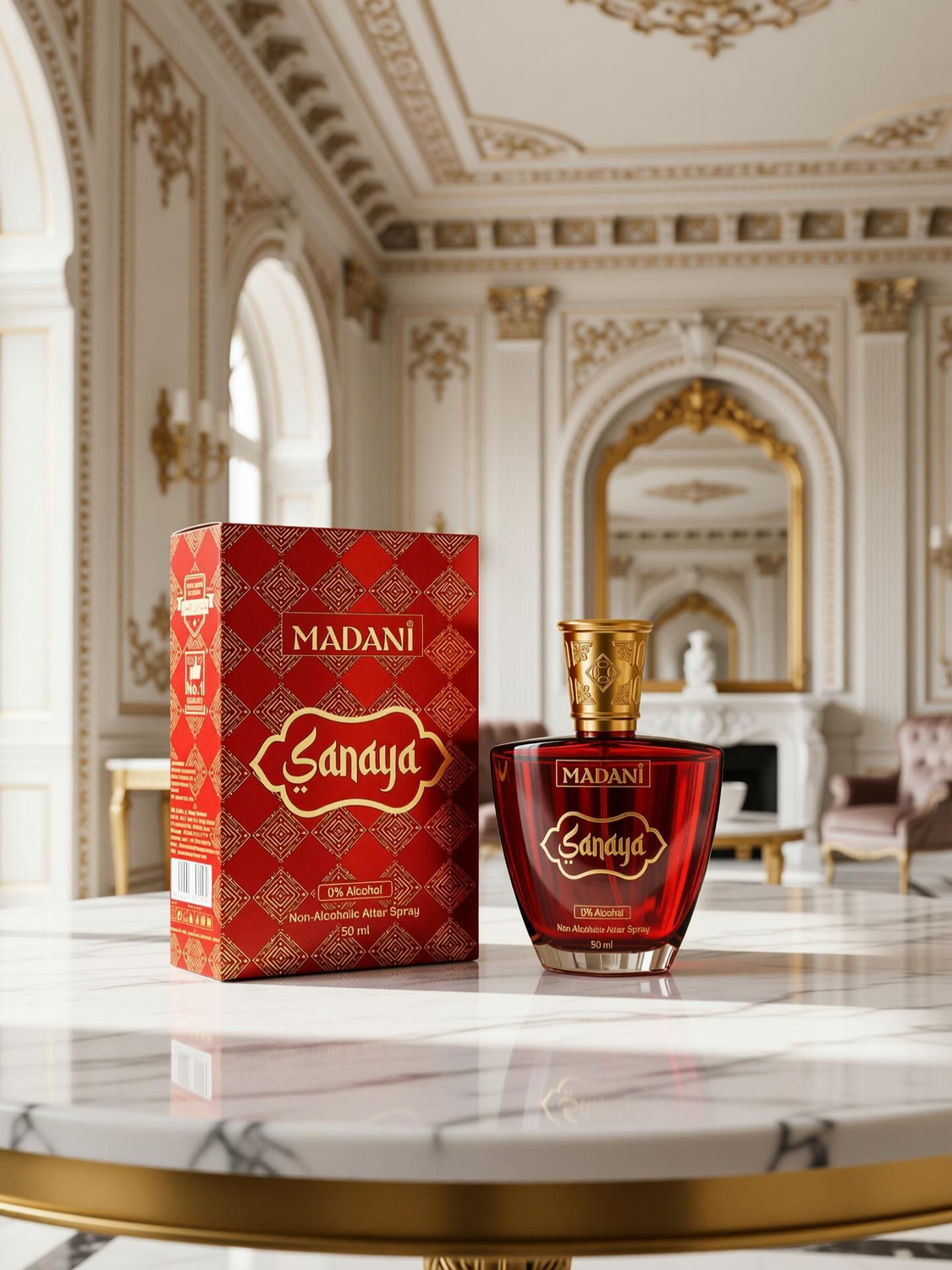 Image of Madani Sanaya Attar Spray | Arabic & French Blend | Non-Alcoholic Perfume Spray 50 ml Floral Attar