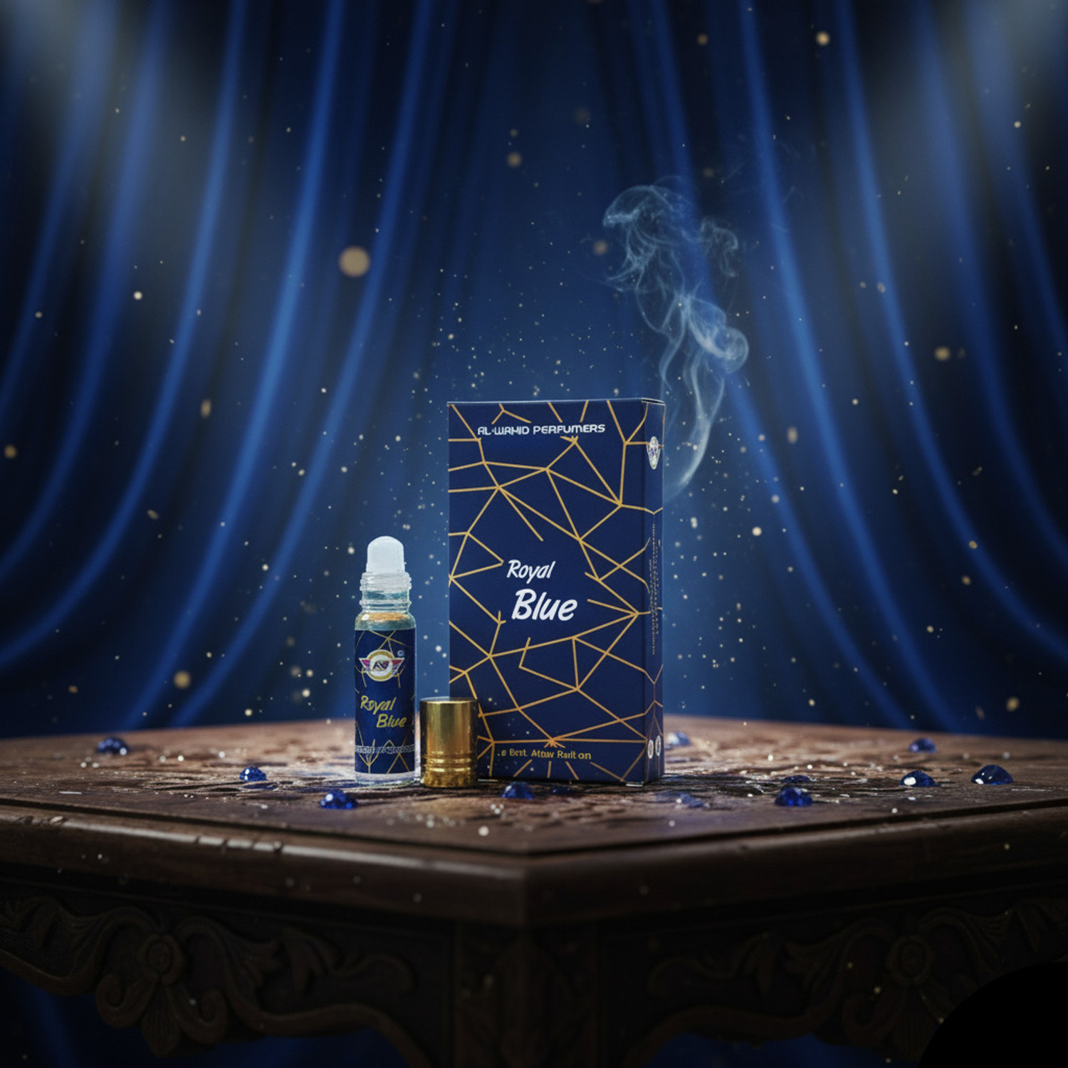 Image of al-wahid Royal Blue Premium Attar| Unisex Non-Alcoholic Roll-On| Floral Attar