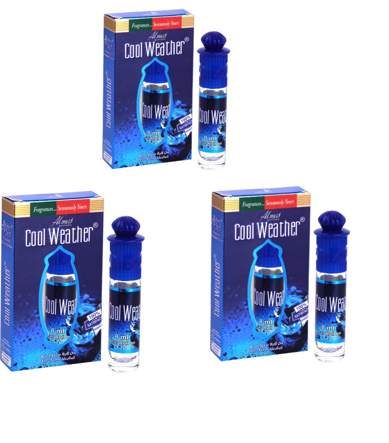 Image of Almas COOL WEATHER PACK OF 3 BOTTLES IN Floral Attar