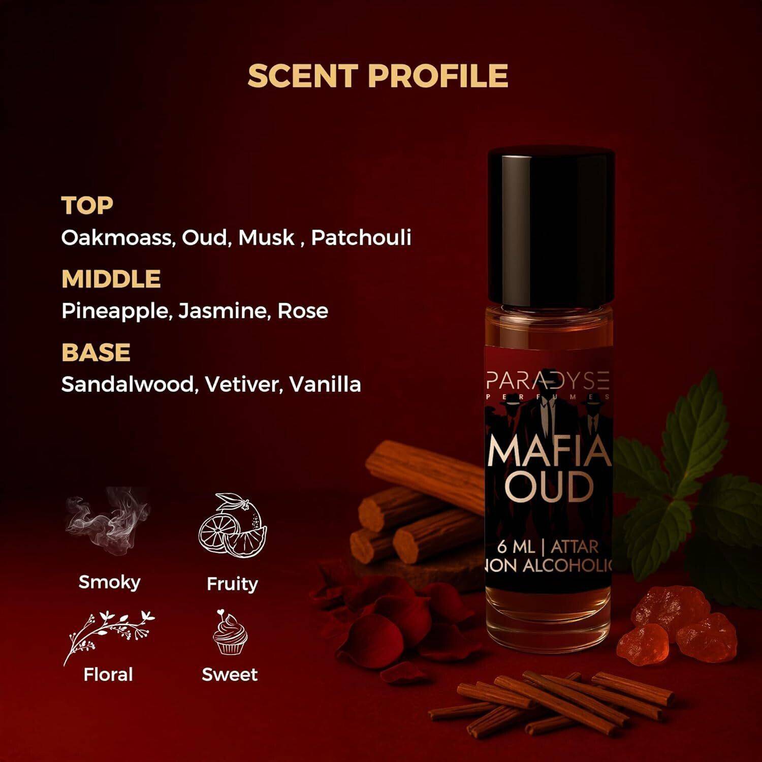 paradyse perfumes Mafia Oud Attar 6 ml - Image 3