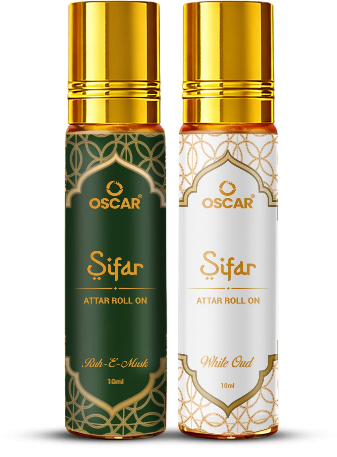 Oscar White Oud & Ruh-e-Musk Alcohol-Free Attar Perfume (10mlx2)
