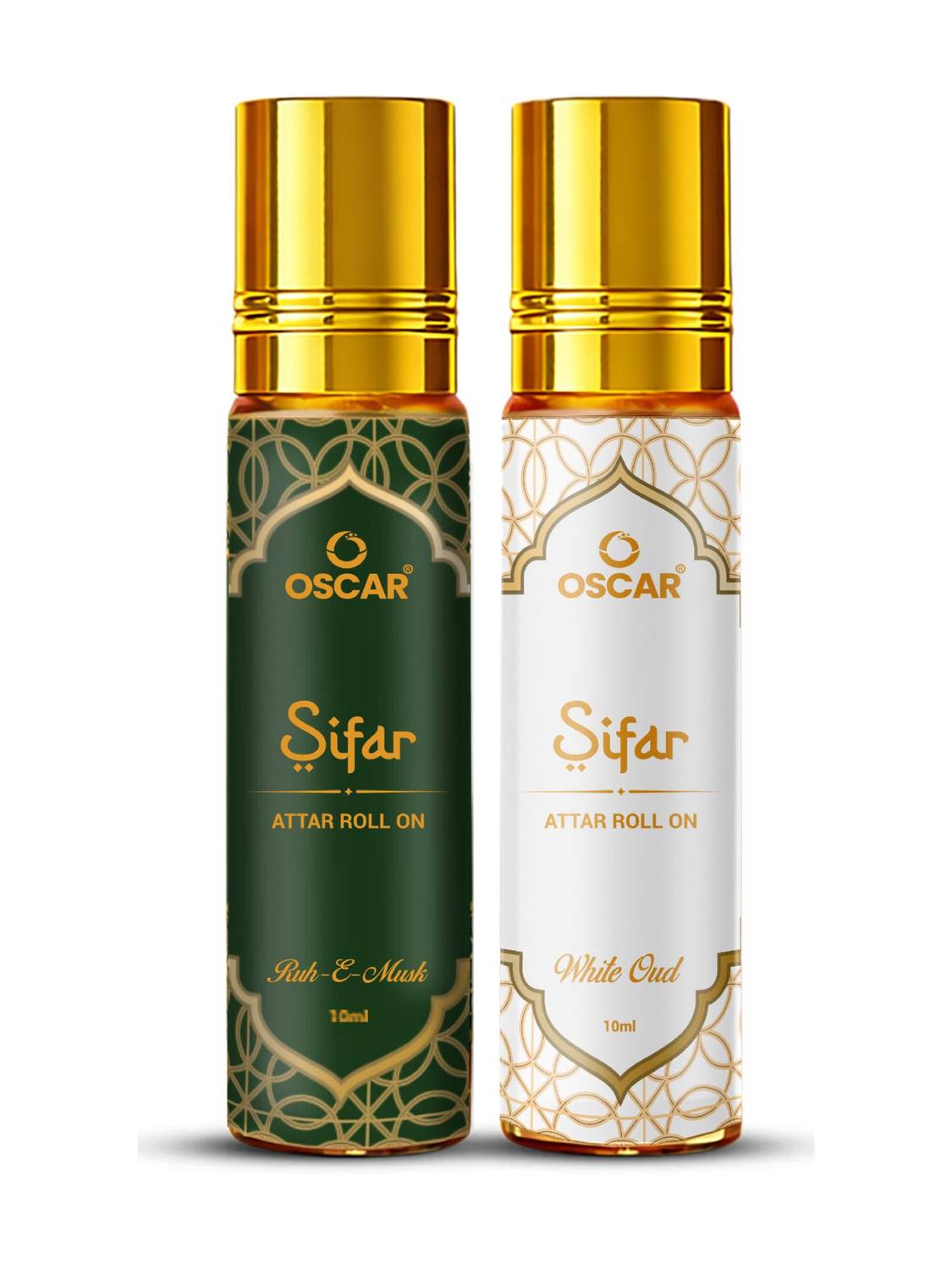 Oscar White Oud & Ruh-e-Musk Alcohol-Free Attar Perfume - 10mlx2 - Image 1