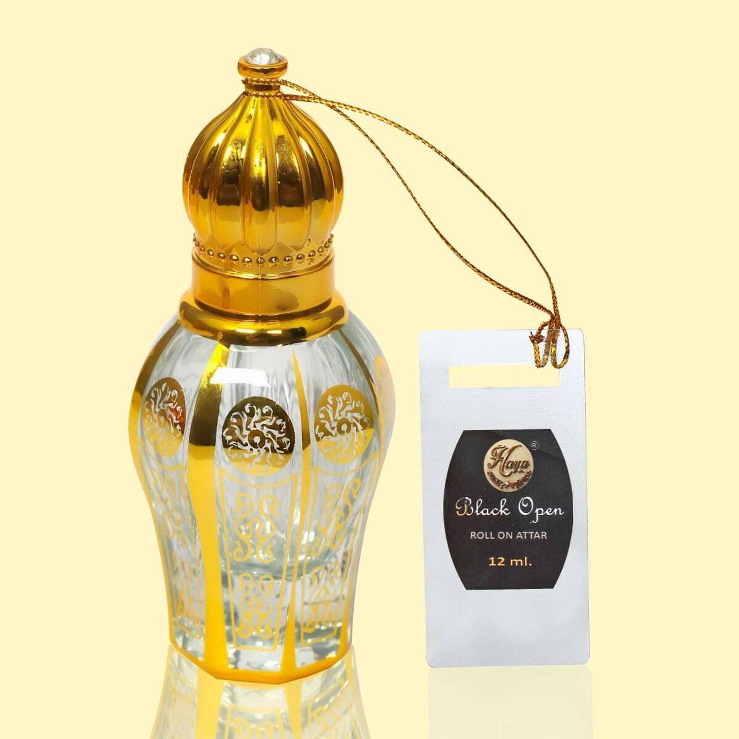 HAYA Black Open Luxury Floral Attar 12ml - Image 1