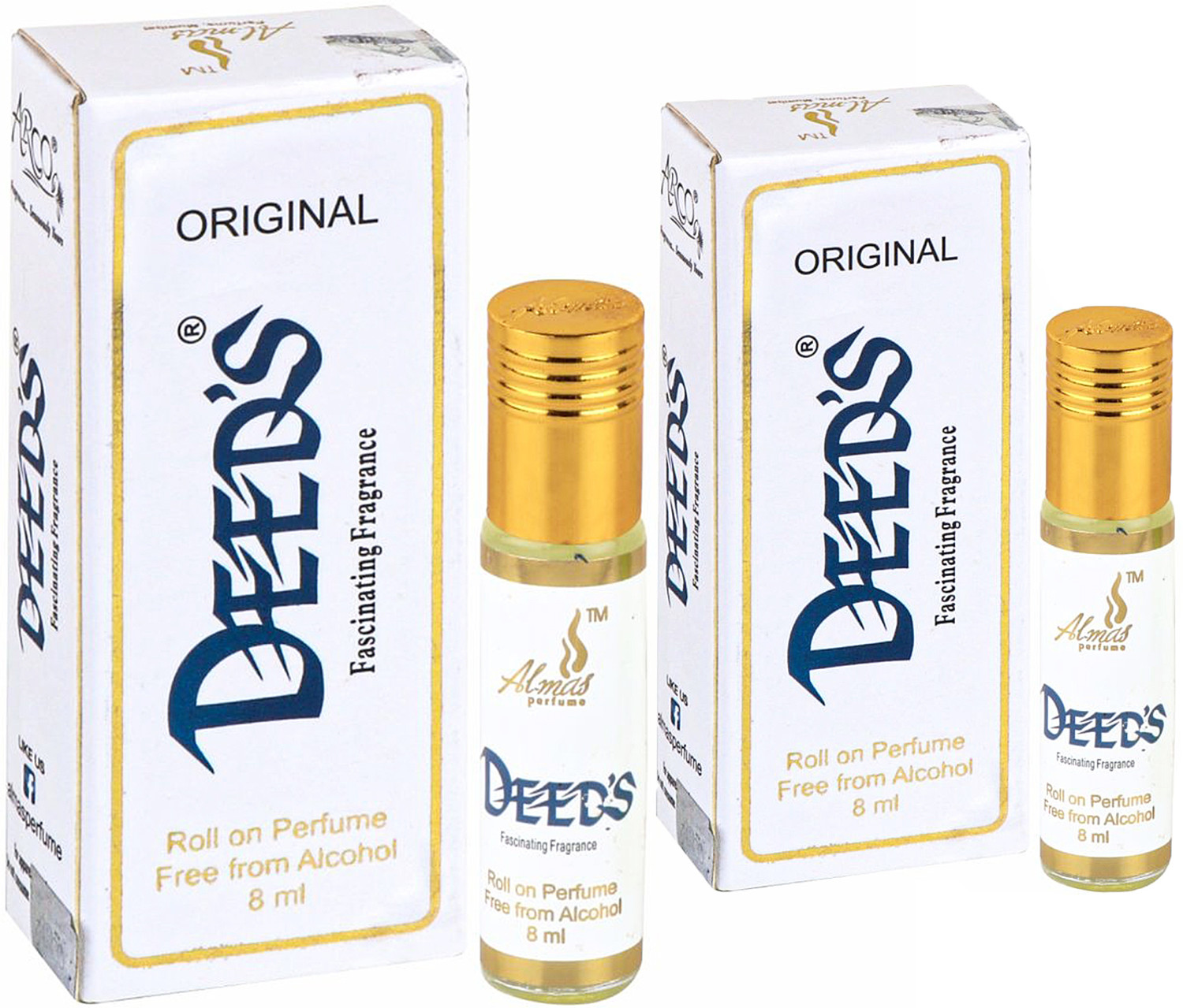 Image of Almas DEEDS ( PACK OF 2) pocket Perfume - 16 ml (For Men & Women) Floral Attar