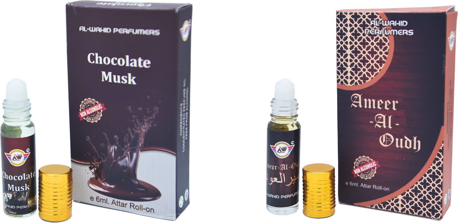 al-wahid Chocolate and Ameer-al-Odh Attar For Unisex Long Lasting Fragrance Floral Attar