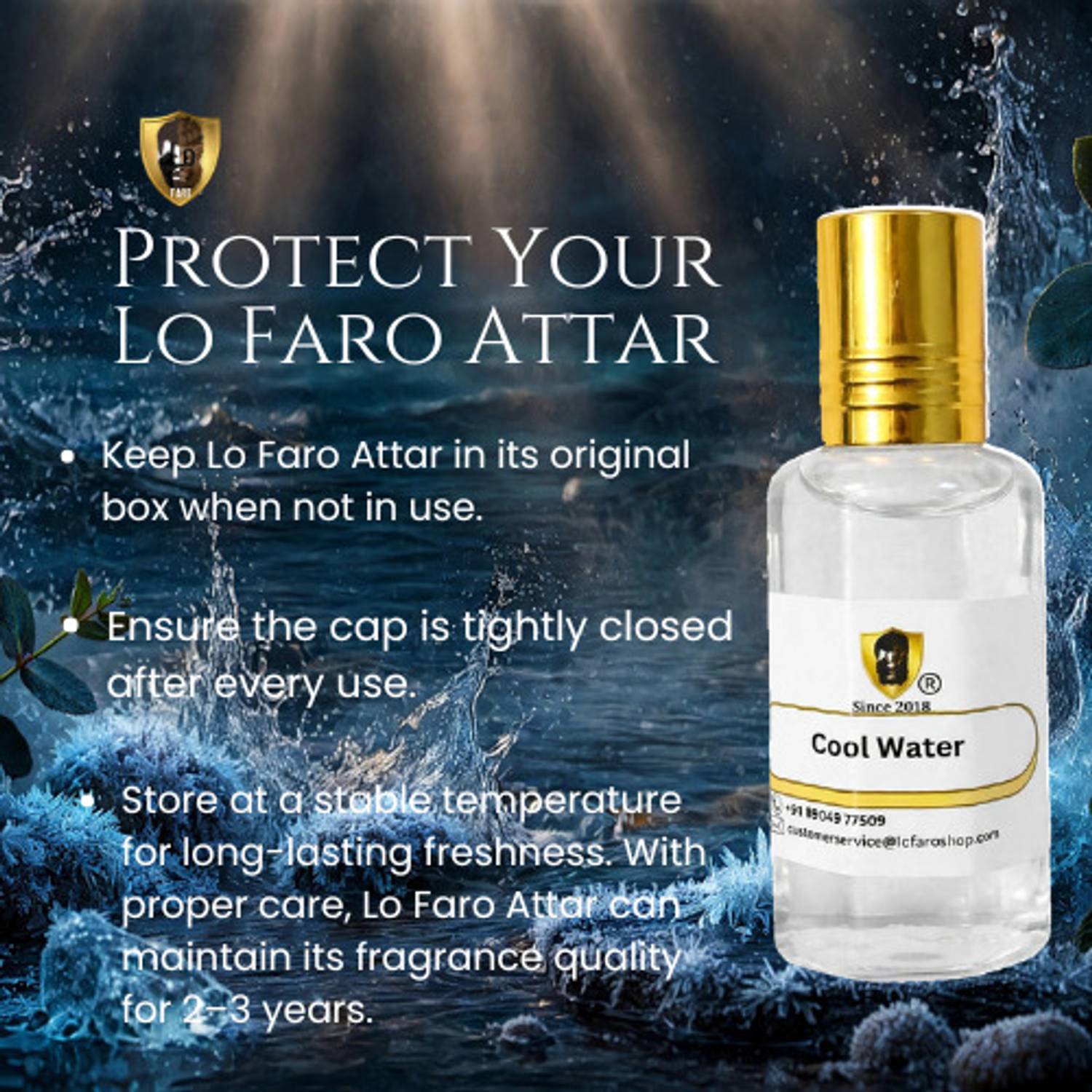 Lo Faro Cool Water Attar 12ml - Image 4