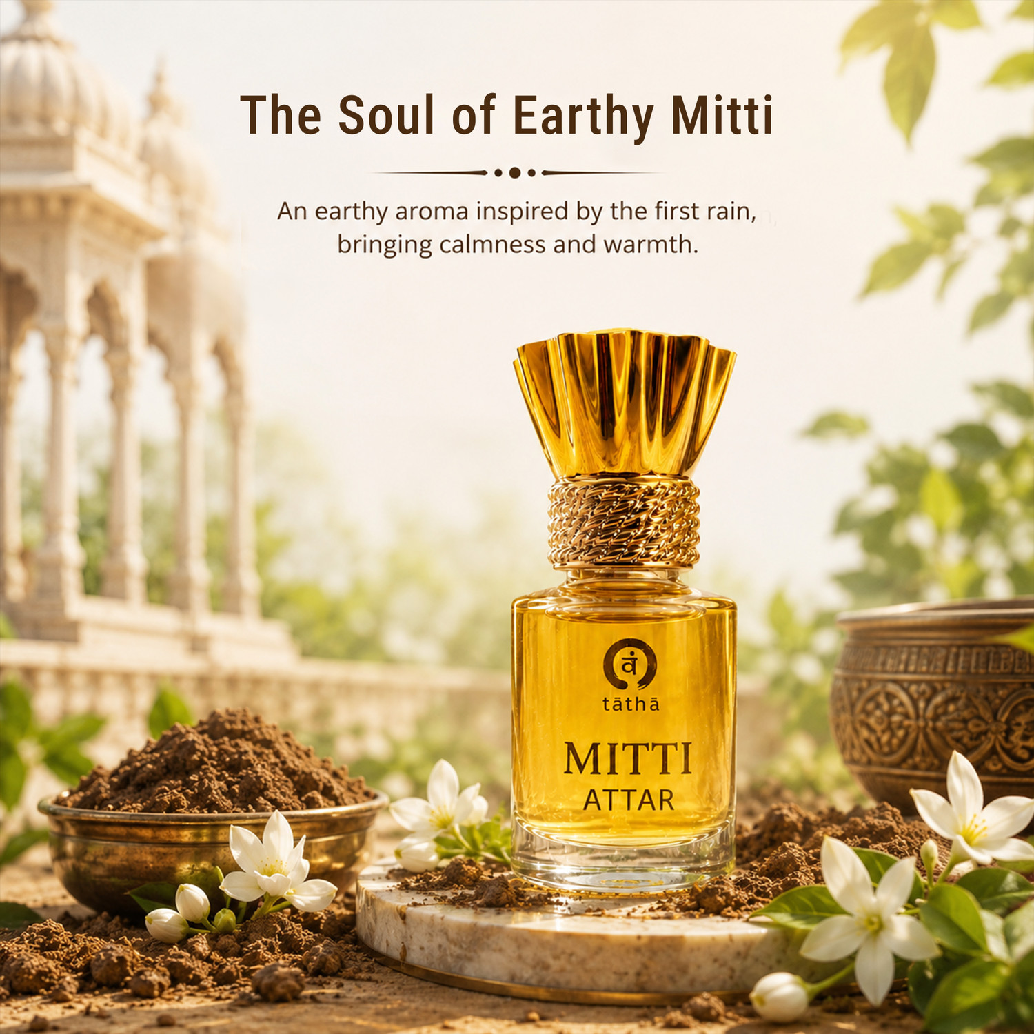 Image of Tatha Mitti Attar With Earthy Rain-Kissed Scent Soothing And Calming Unisex Fragrance Floral Attar