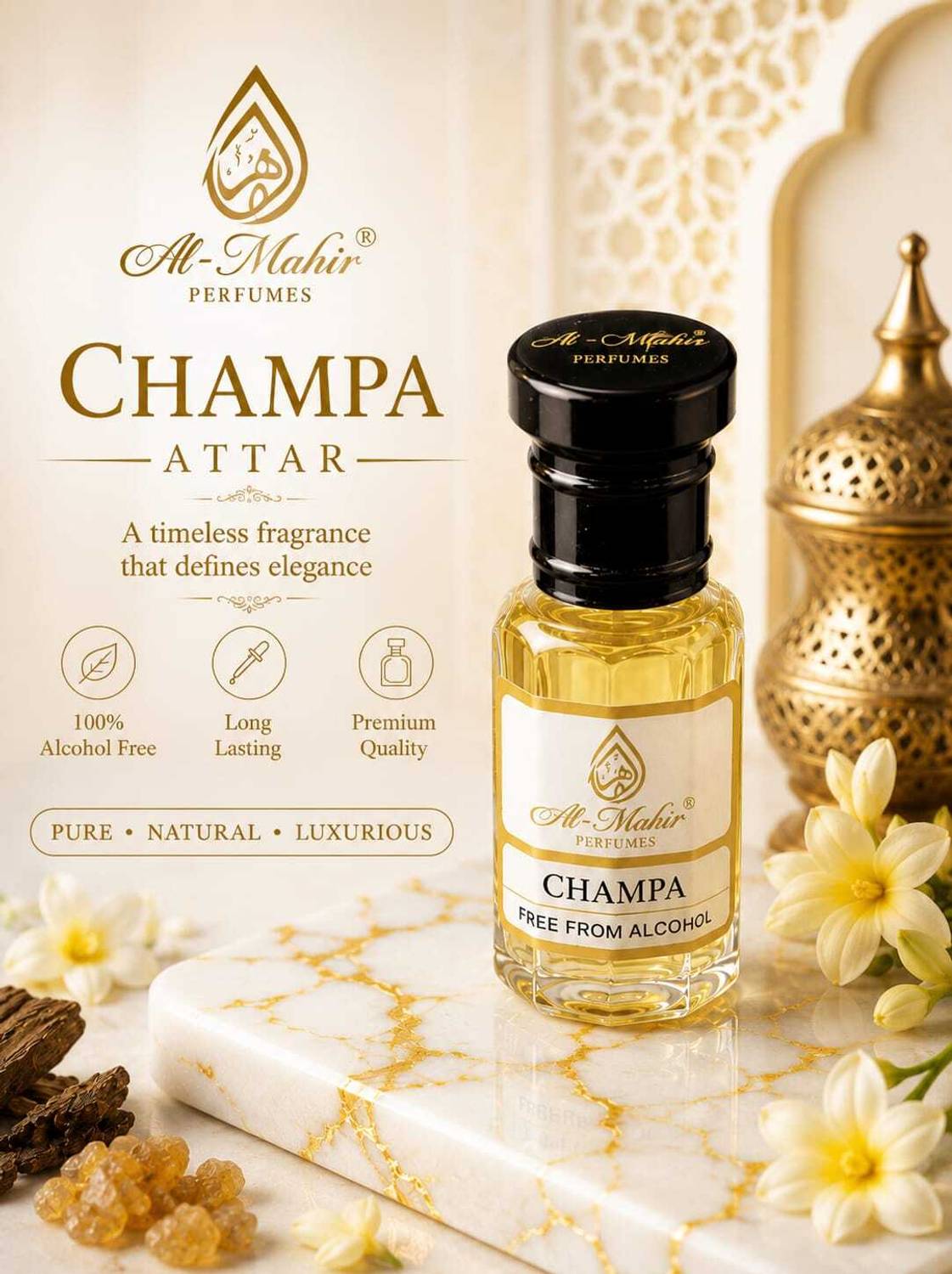 Al-Mahir Champa Natural Attar Floral Attar