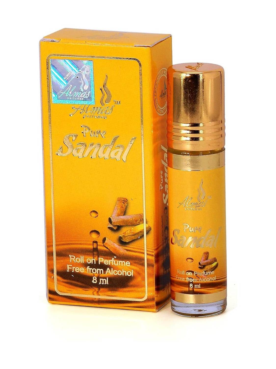 Almas SANDAL Pocket Rollon, 8ml PURE SANDAL (free from alcohol) Floral Attar