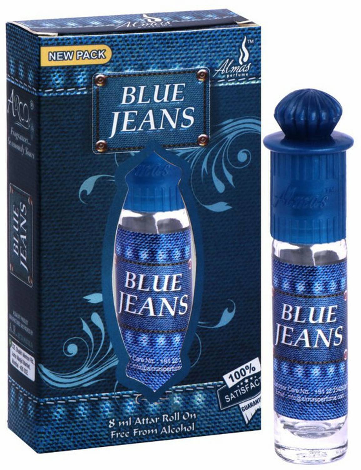 Almas Attar BLUE JEAN | Taj Ittar | Alcohol Free Perfume Oil 8ML Floral Attar