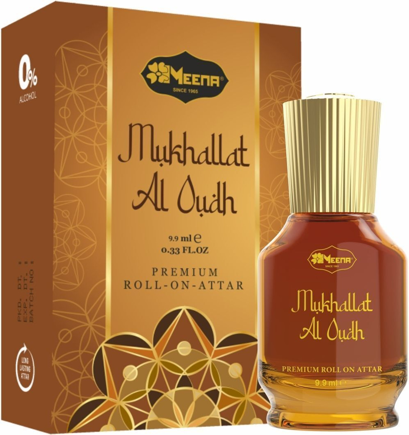 Image of MEENA Mukhallat Al Oudh Roll on Attar 9.9ML, Alcohol Free, Long Lasting Fragrance Herbal Attar