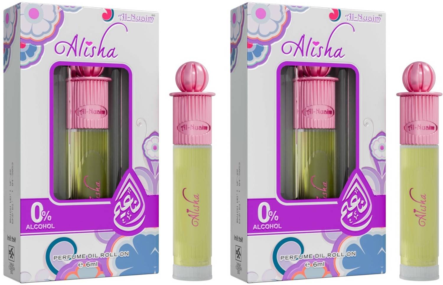 Al-Nuaim Silver Series Alisha Alcohol Free Pack of 2 (6ml Each) | Floral Attar