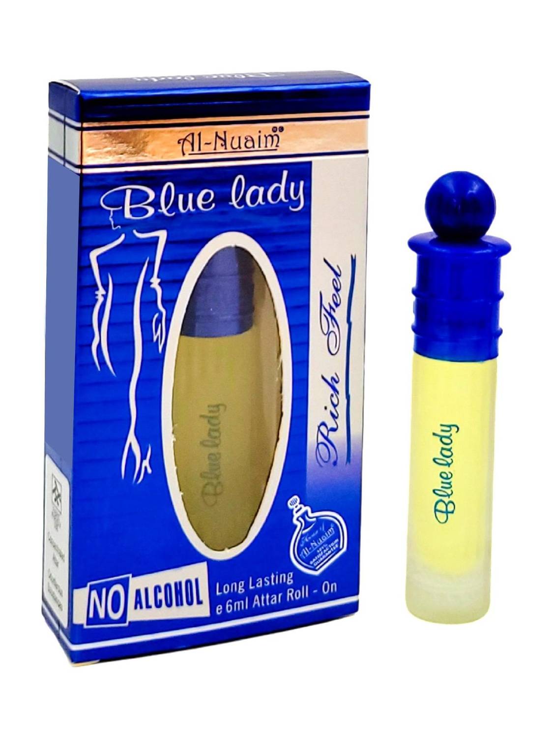 Al-Nuaim Eco series Blue Lady Alcohol Free Attar Roll On - 6ml Floral Attar