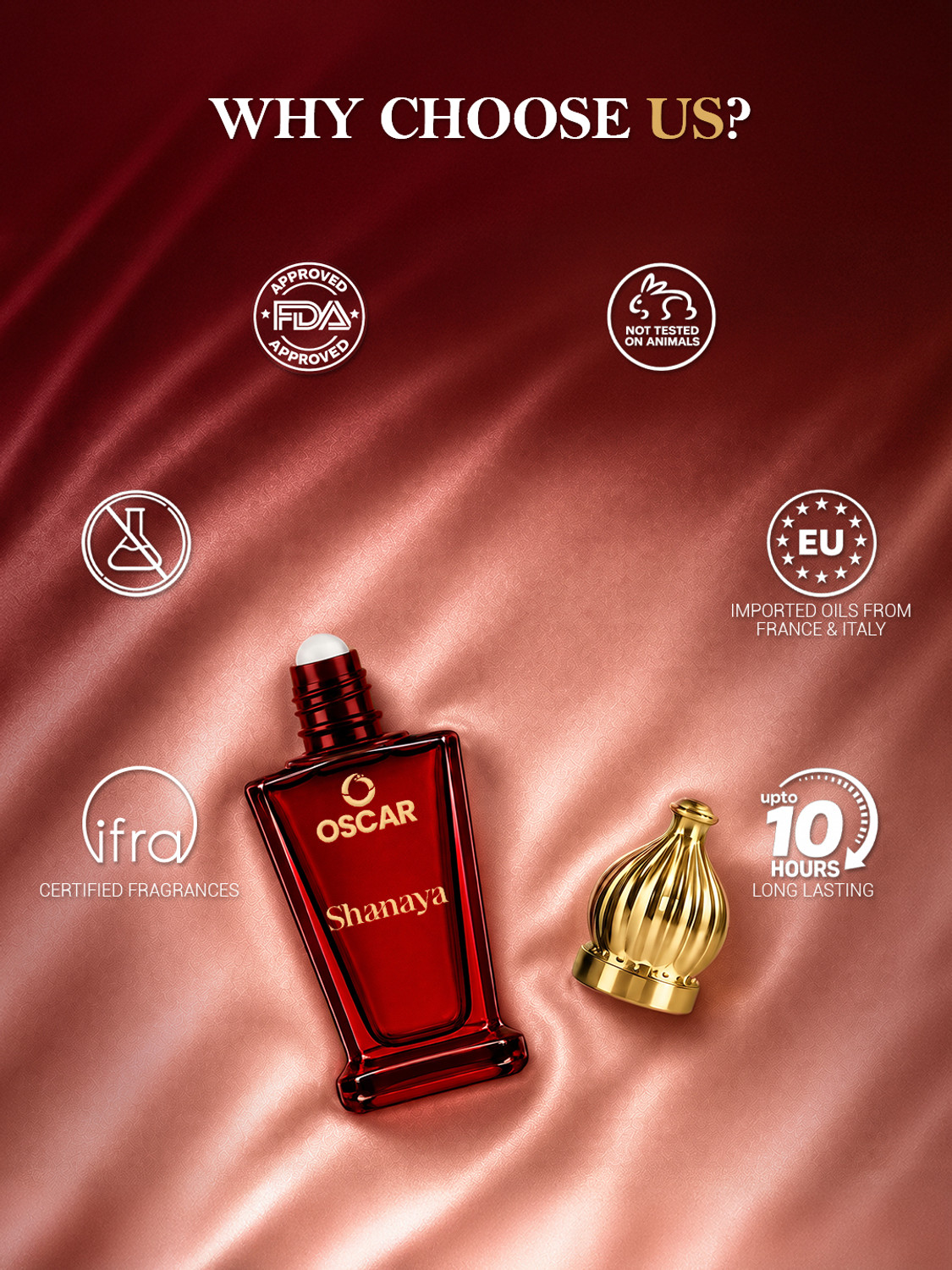 Image of Oscar Shanaya Attar For Men | Strong Fragrance | Non-Alcoholic Roll-On Floral Attar