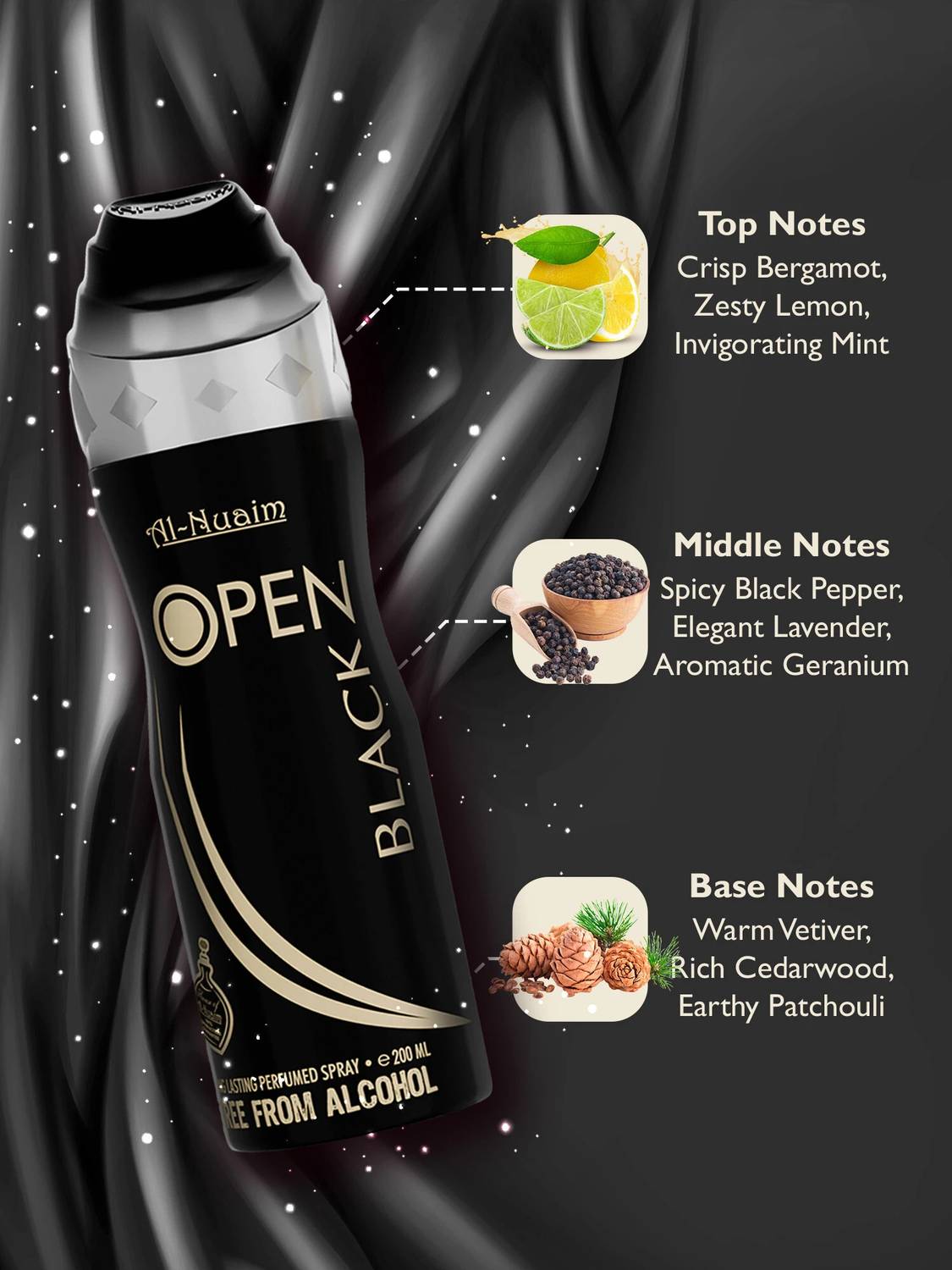 Al Nuaim Open Black Body Spray - Image 3