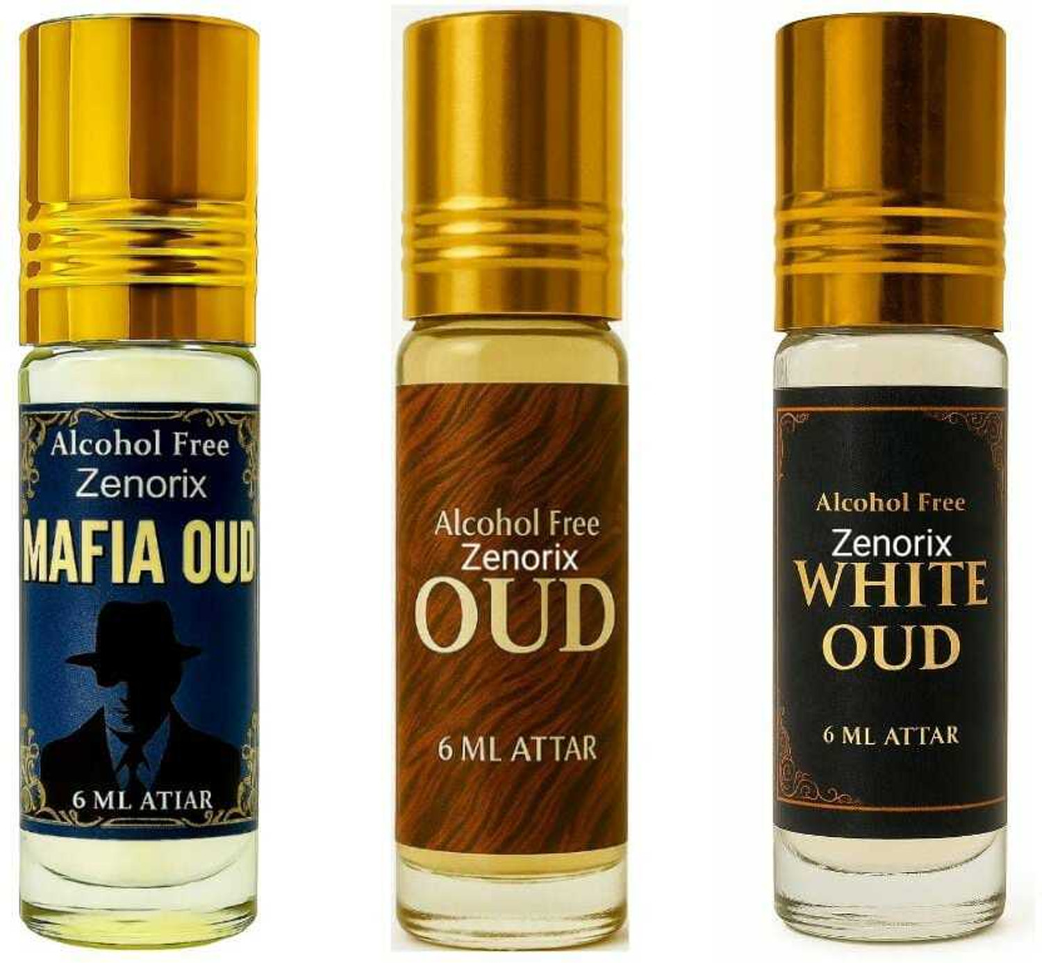 Image of Zenorix Attar Perfume Pack of 3x6ml | Non-Alcoholic Ittar for Men & Women Floral Attar