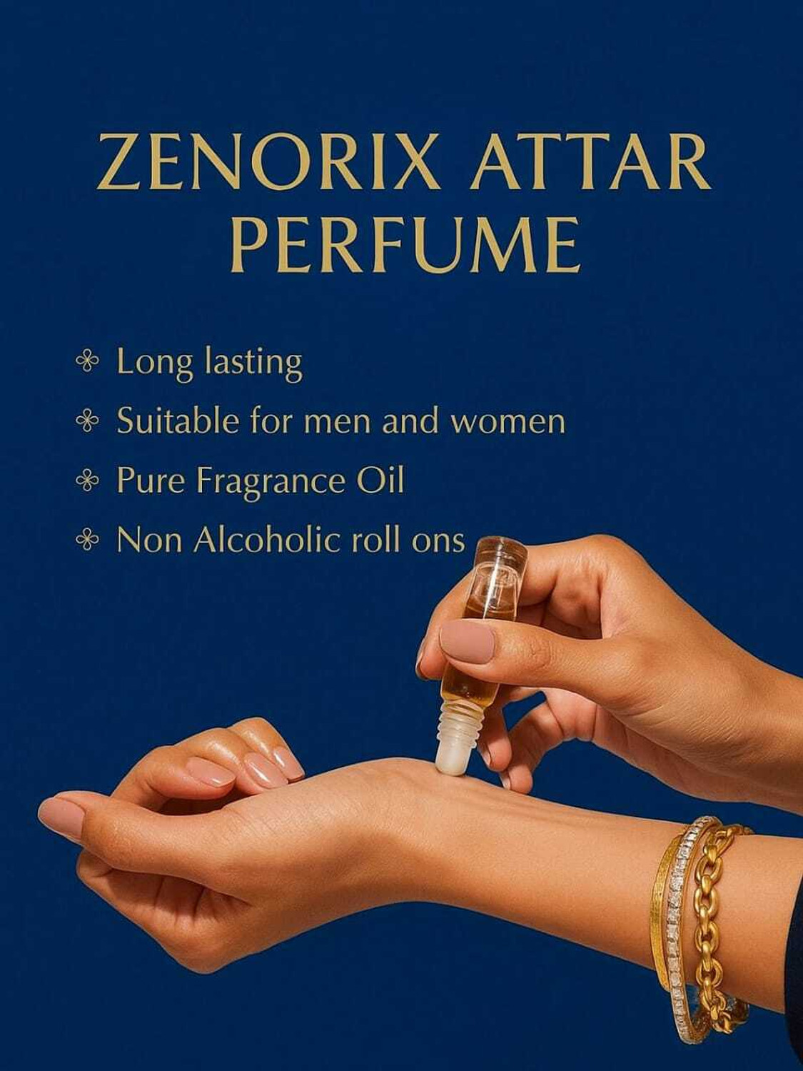 Image of Zenorix Attar Perfume Pack of 3x6ml | Non-Alcoholic Ittar for Men & Women Floral Attar