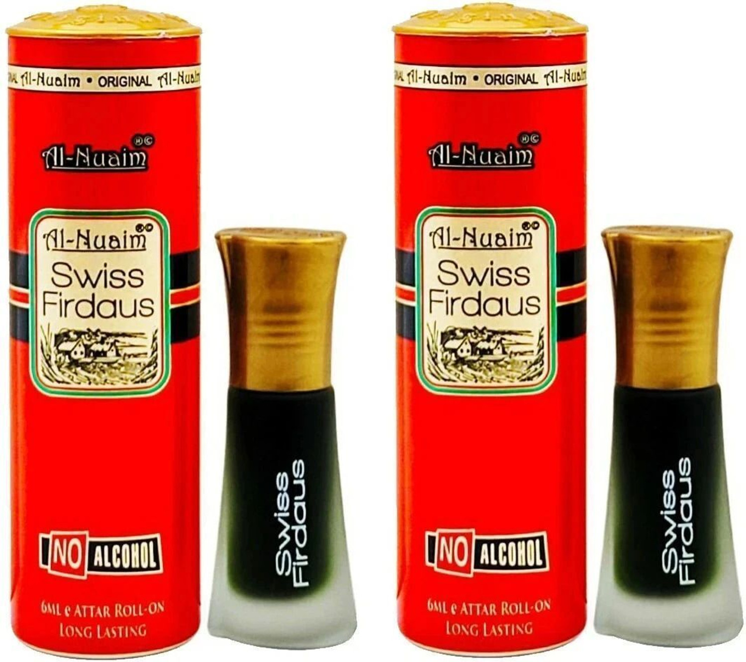 Image of Al-Nuaim Swiss Firdaus Attar Pack of 2 Floral Attar