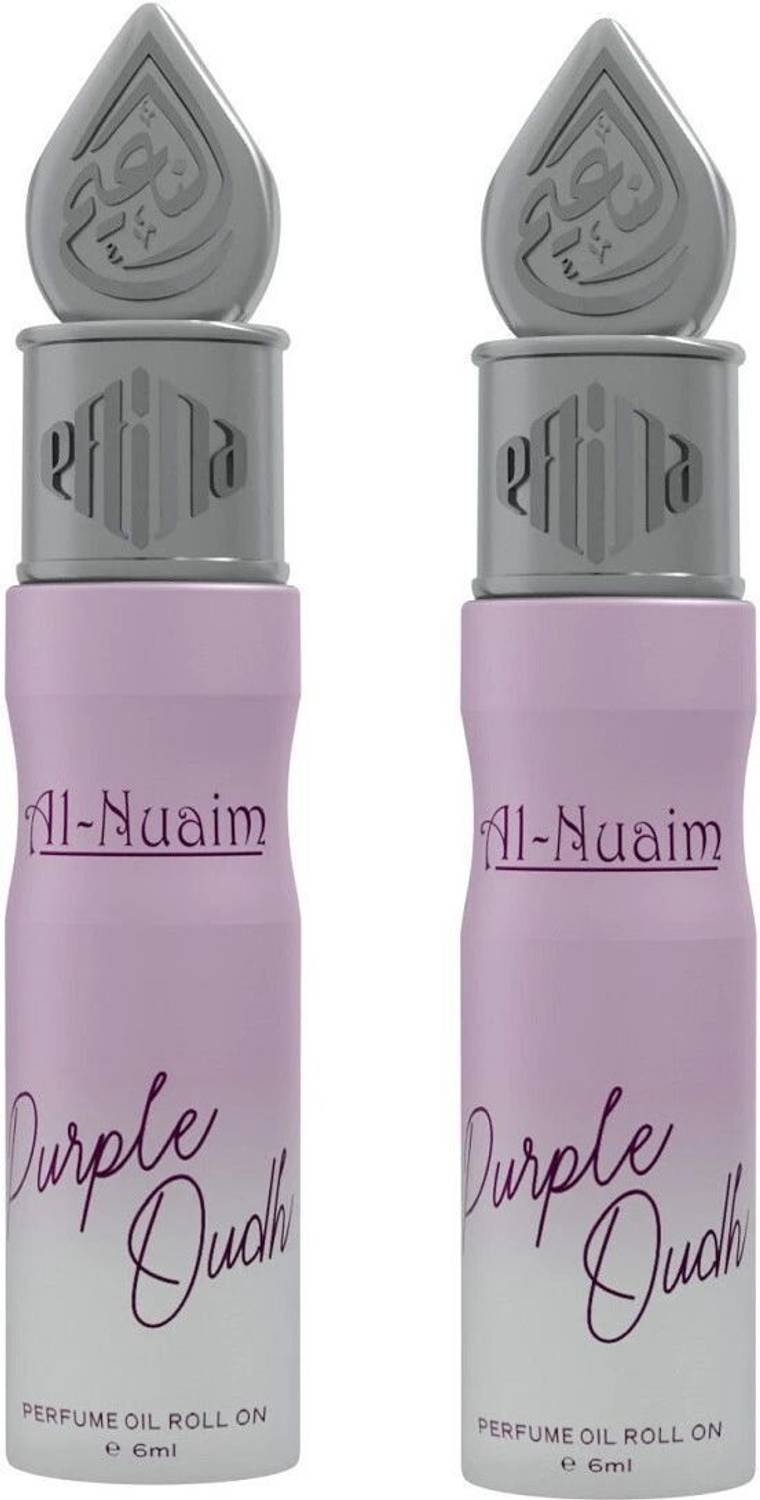 Al-Nuaim Purple Oudh Alcohol Free Attar Roll On - Pack of 2 (6ml Each) Floral Attar