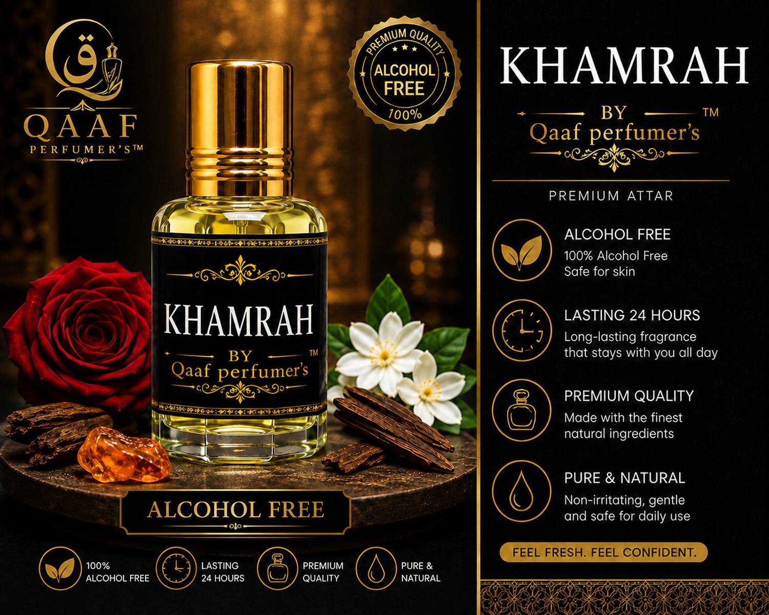 qaaf perfumers KHAMRAH Attar 12 ml - Image 2