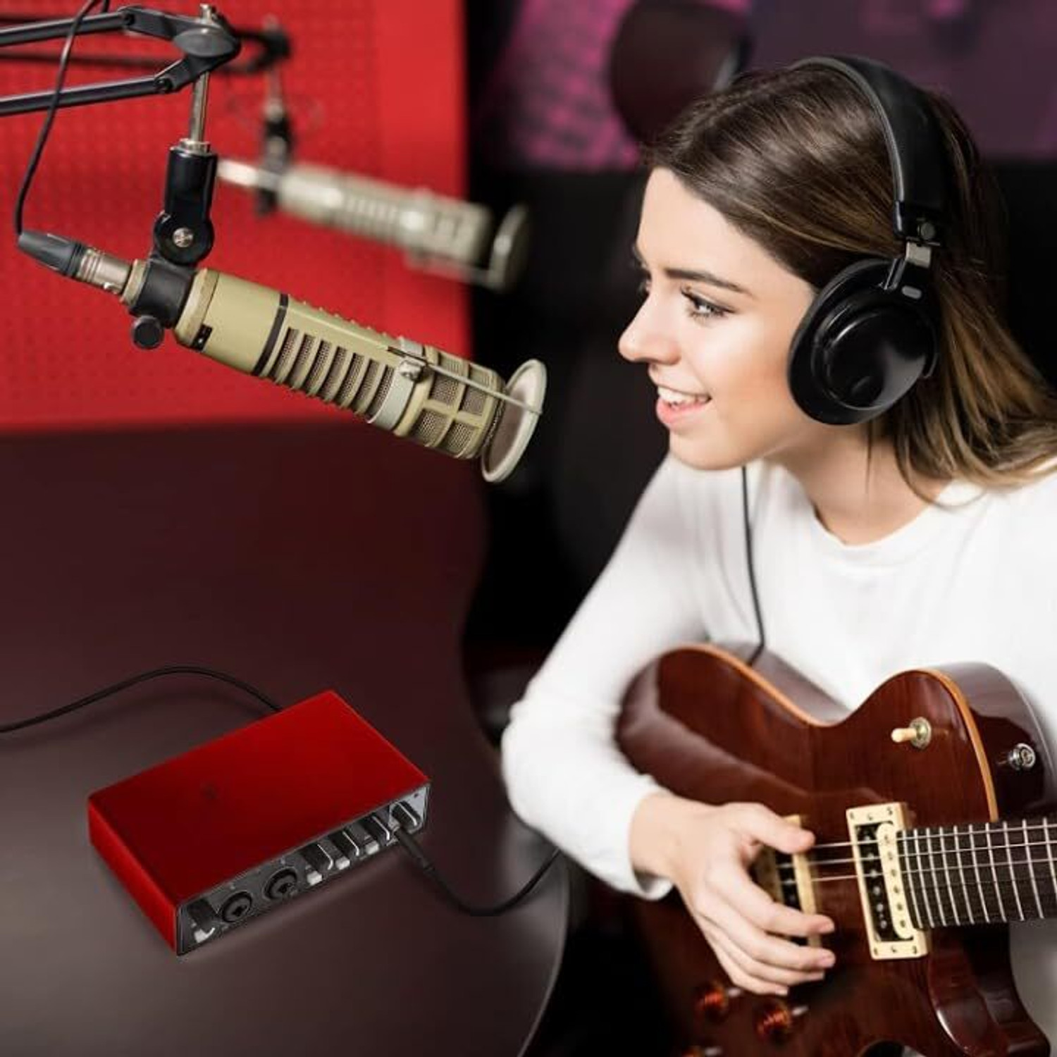 Image of Adiohub USB Interface 24Bit /196kHz Professional Sound Card, Mixer With XLR /TSR /TS Ports Audio Interface