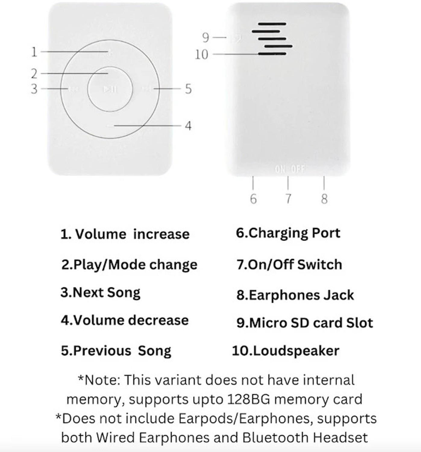 Image of XZOR All-in-One Bluetooth MP3 Player - Auto Pairing, Speaker, Dual Mode, Up to 128GB MP3 Player