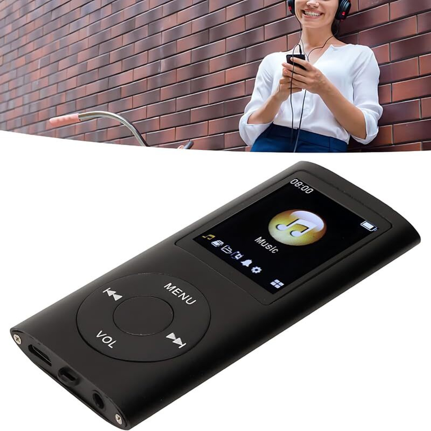 Image of DRUMSTONE Portable Music Player: Enjoy 8 Hours of Playback with This MP3 /MP4 Player MP4 Player