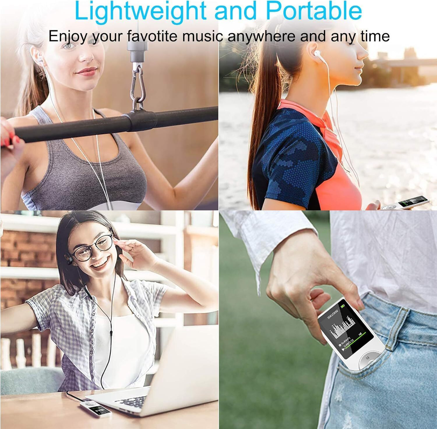 Image of CASON 16GB Mini MP3 Music Player with Bluetooth ,Video Playback,Pocket-Sized MP3 16 GB MP3 Player