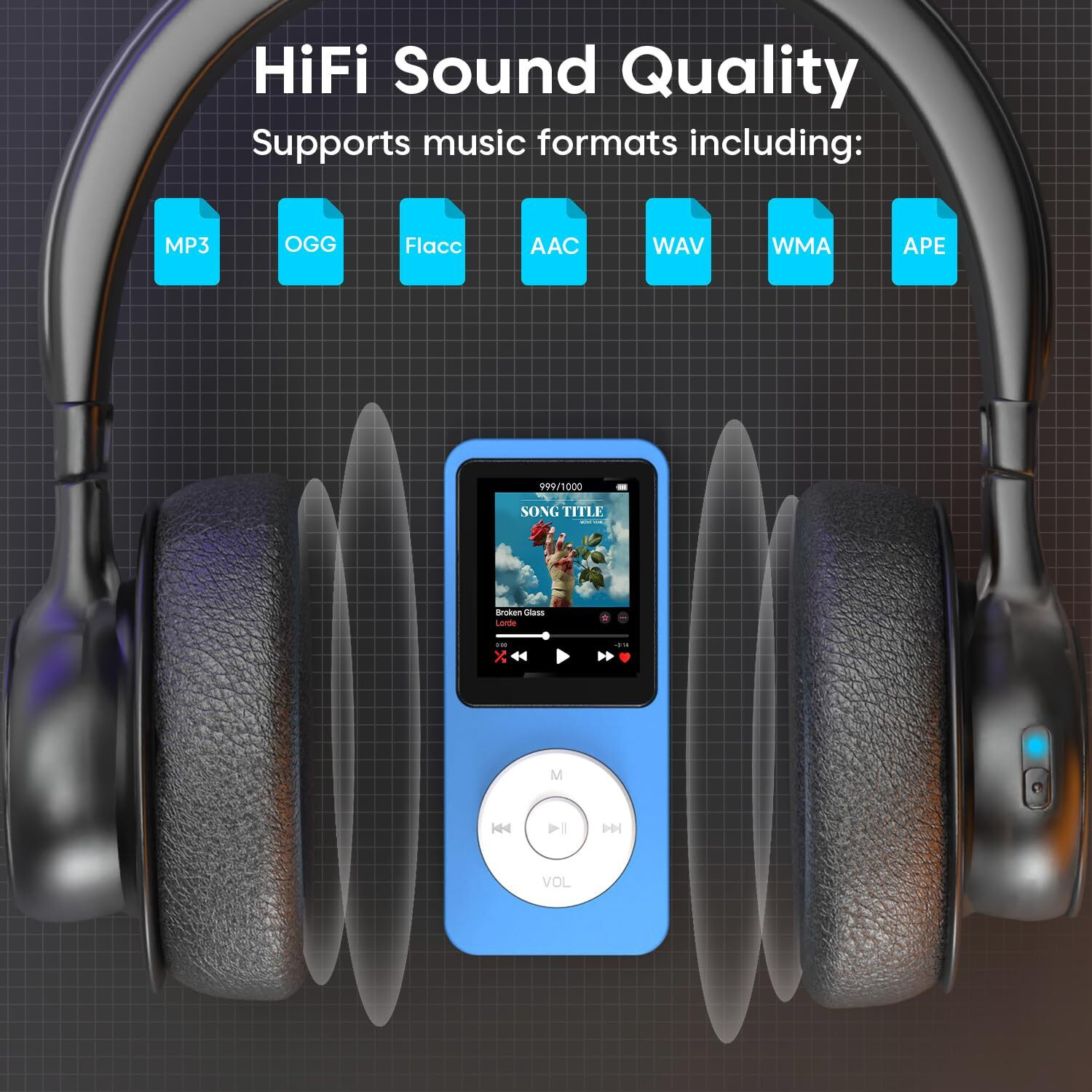 Image of sounce 16GB Bluetooth MP3 Player with FM, Recorder, HiFi Sound & Speaker 16 GB MP3 Player