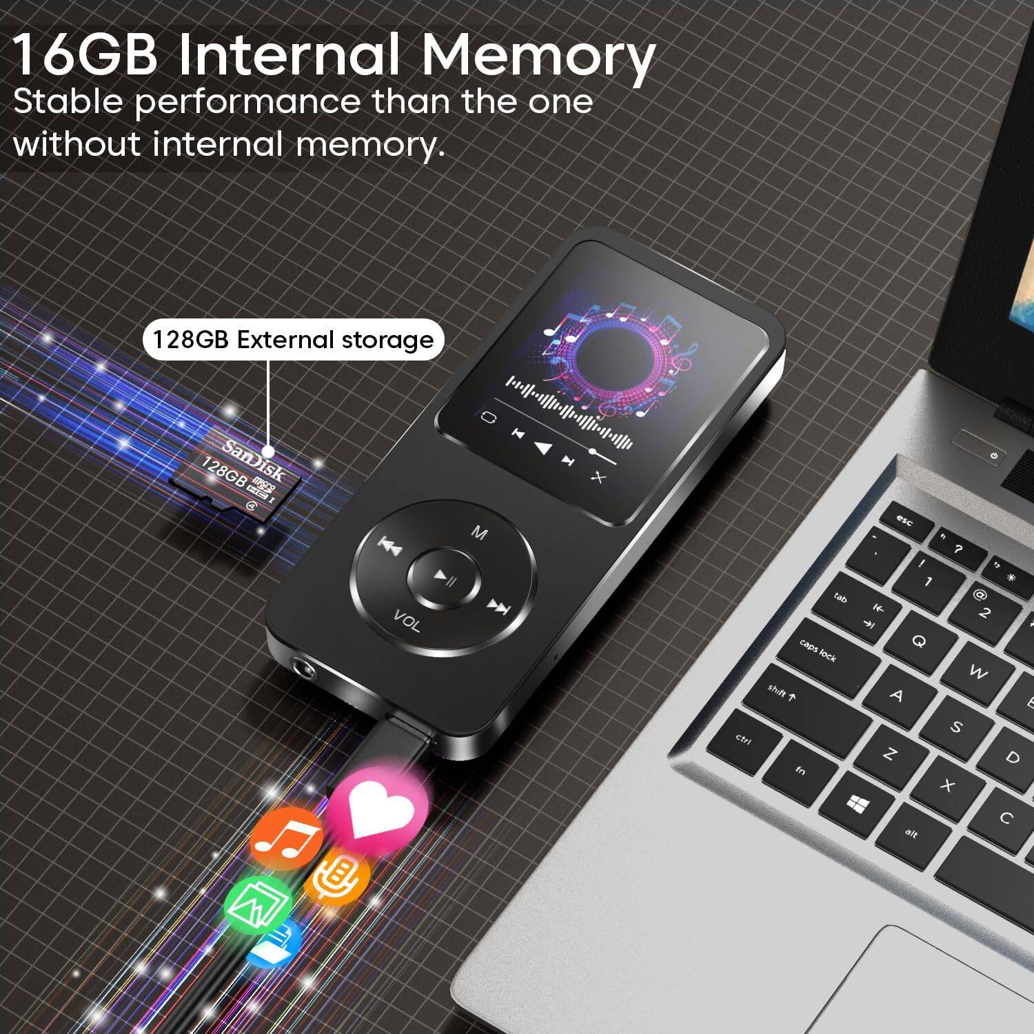 sounce 16GB Mini MP3 Player with Bluetooth 5.4 - Image 4