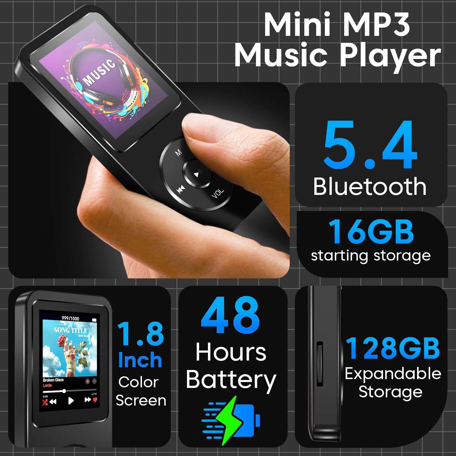 sounce 16GB Mini MP3 Player with Bluetooth 5.4 - Image 2