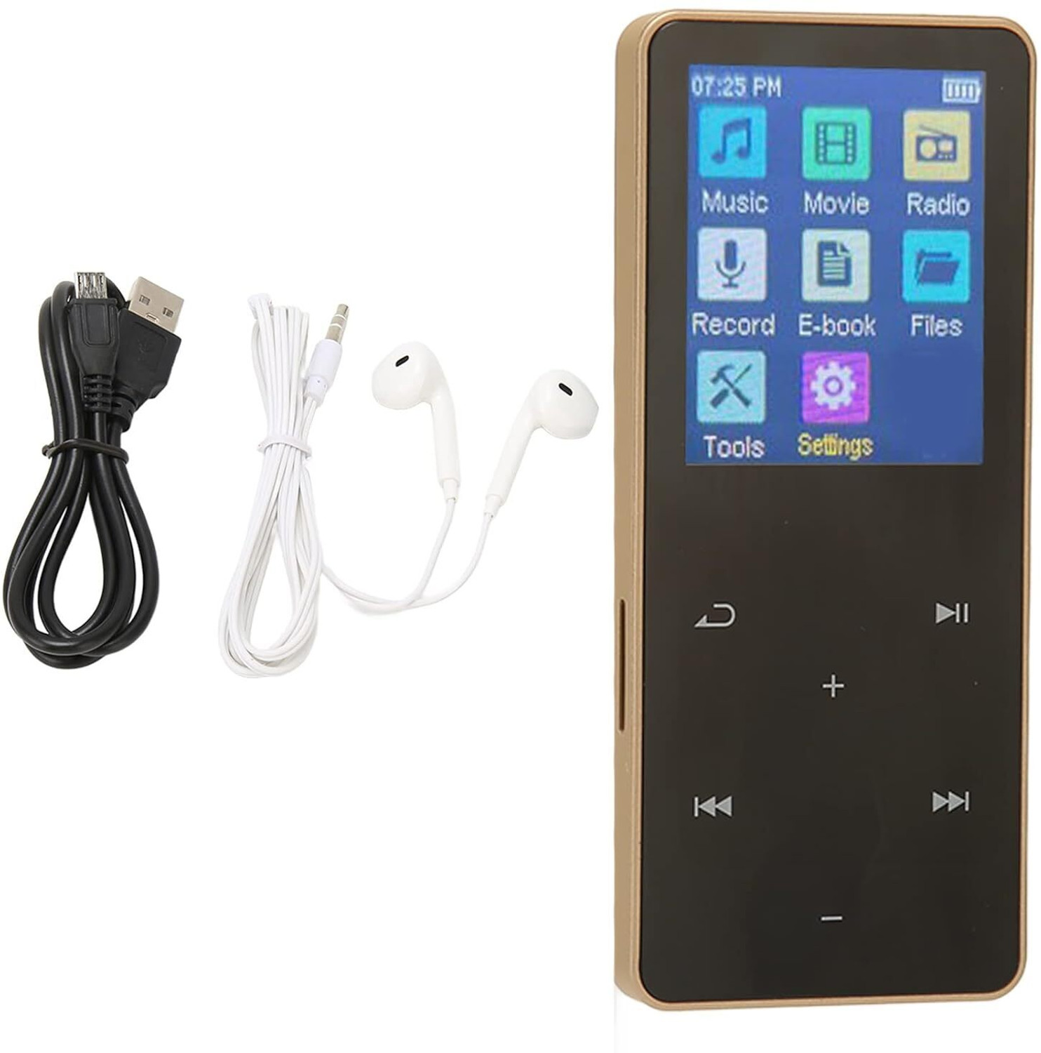 Image of DRUMSTONE Gold MP3 MP4 Player - 16GB, Noise Reduction, Portable & Travel-Friendly 16 GB MP4 Player
