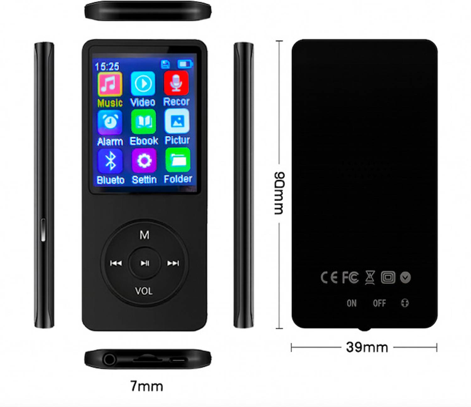 XZOR Compact Bluetooth MP3 Player 128GB - Image 2
