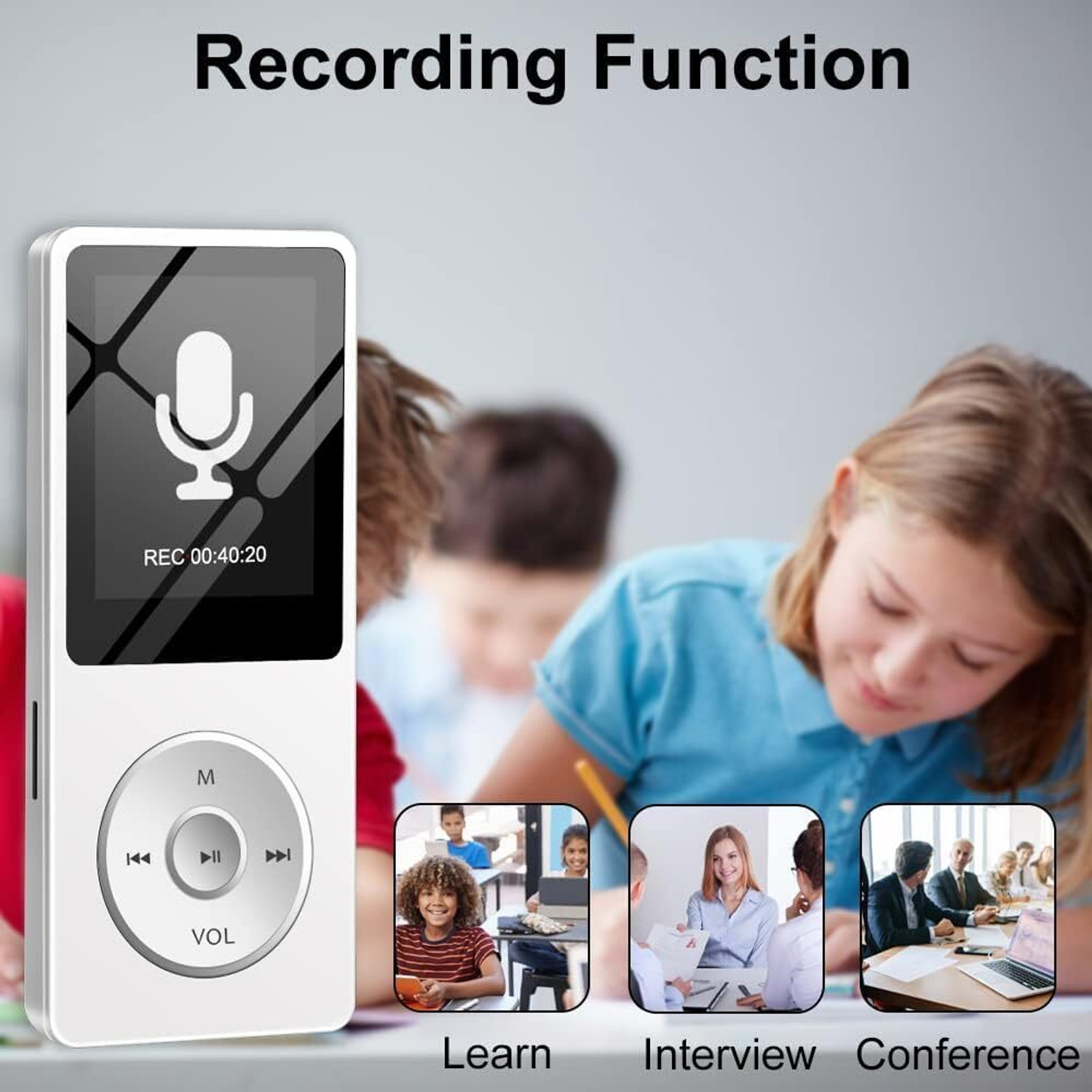Image of CASON 16GB Mini MP3 Music Player with Bluetooth ,Video Playback,Pocket-Sized MP3 16 GB MP3 Player